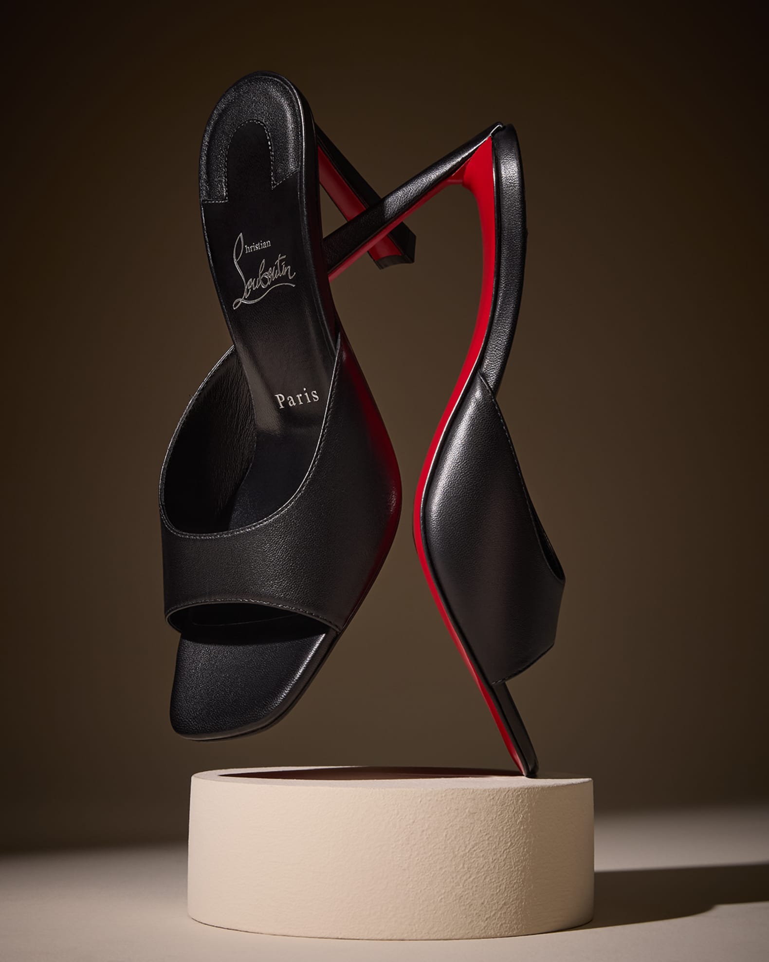 Christian Louboutin Condora Leather Red Sole Mule Sandals