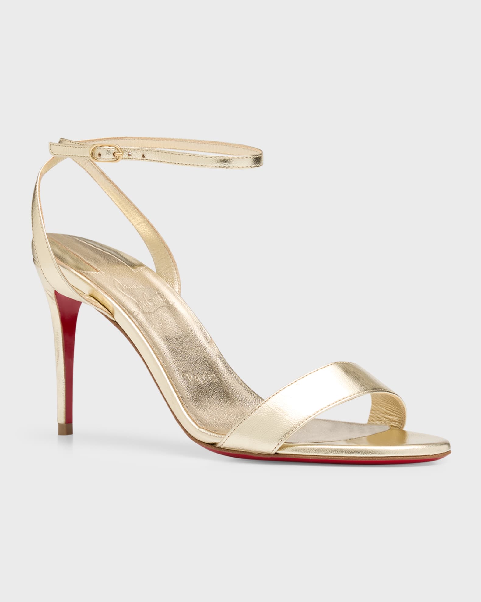 Christian Louboutin Loubigirl Metallic Red Sole Ankle Strap Sandals Neiman Marcus
