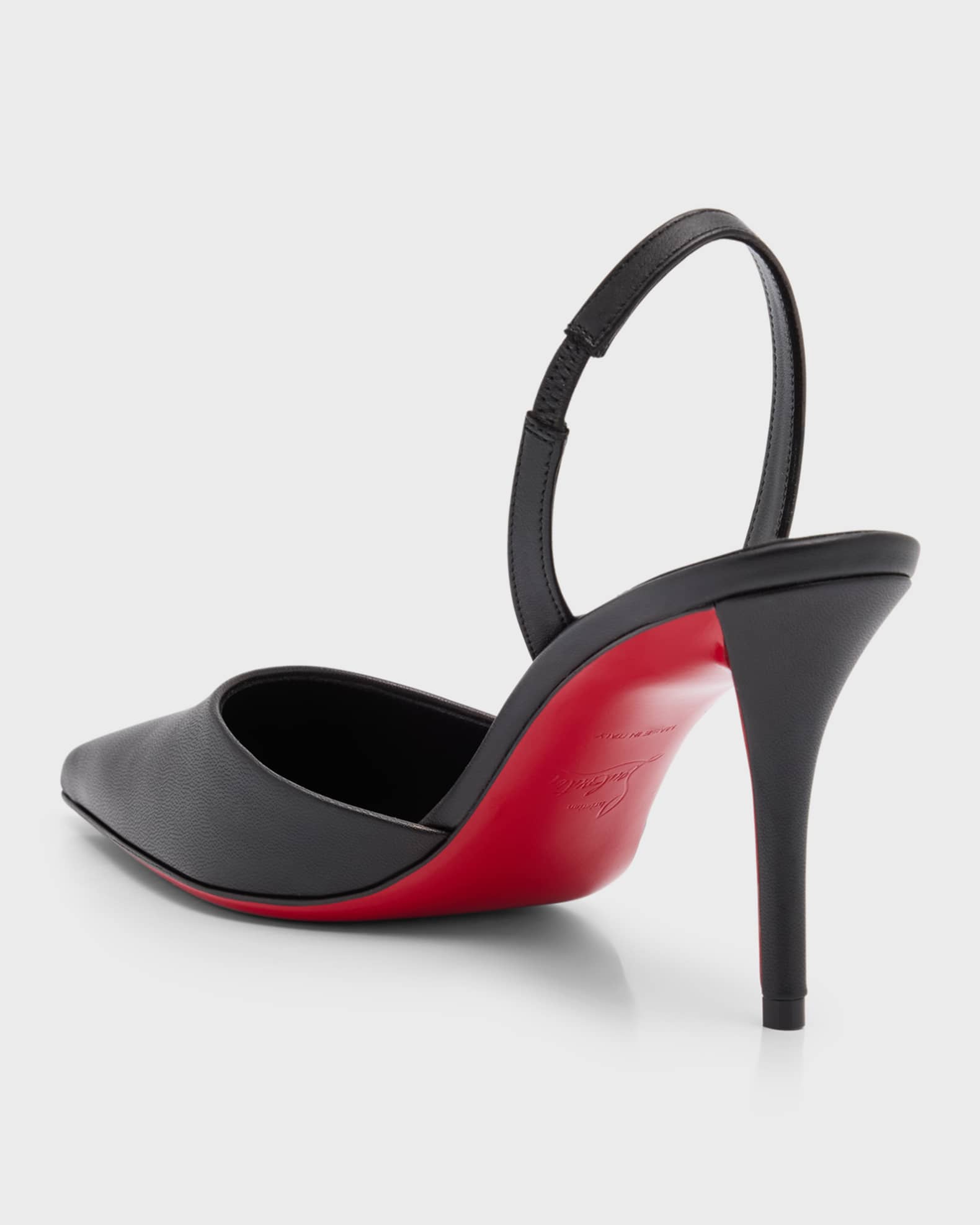 Christian Louboutin Apostropha Leather Slingback Red Sole Pumps Neiman Marcus