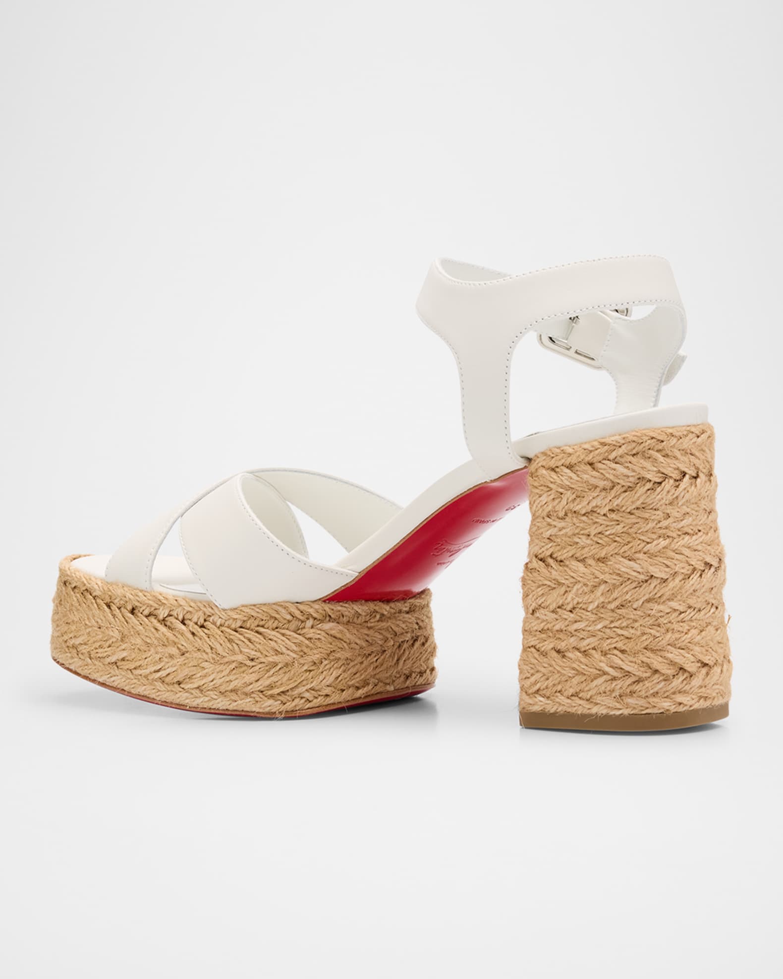 【Christian Louboutin】 Calakala 70 leather espadrilles Calakala 70 leather espadrille sandals in brown - Christian
