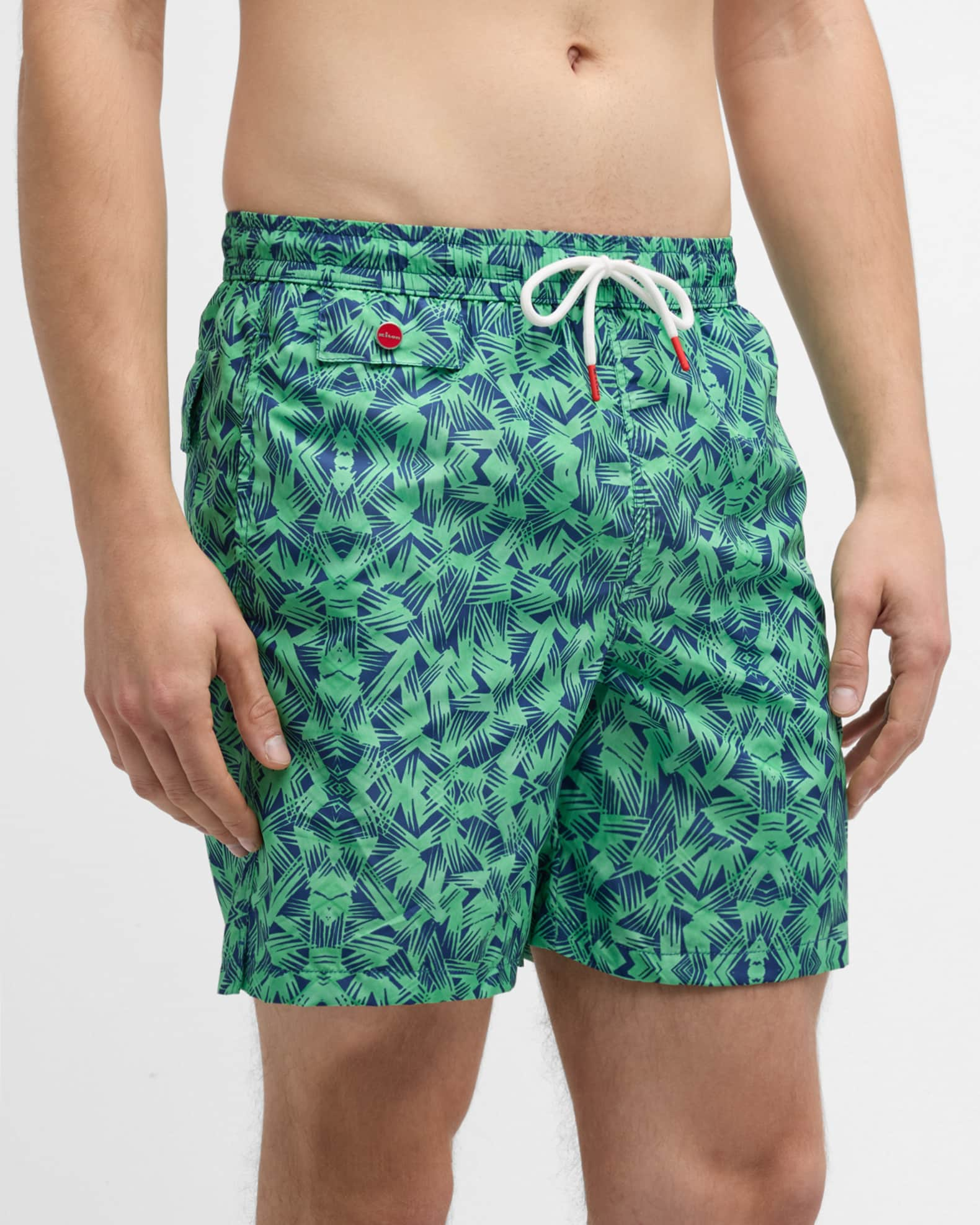 Kiton patterned swim shorts - Blue