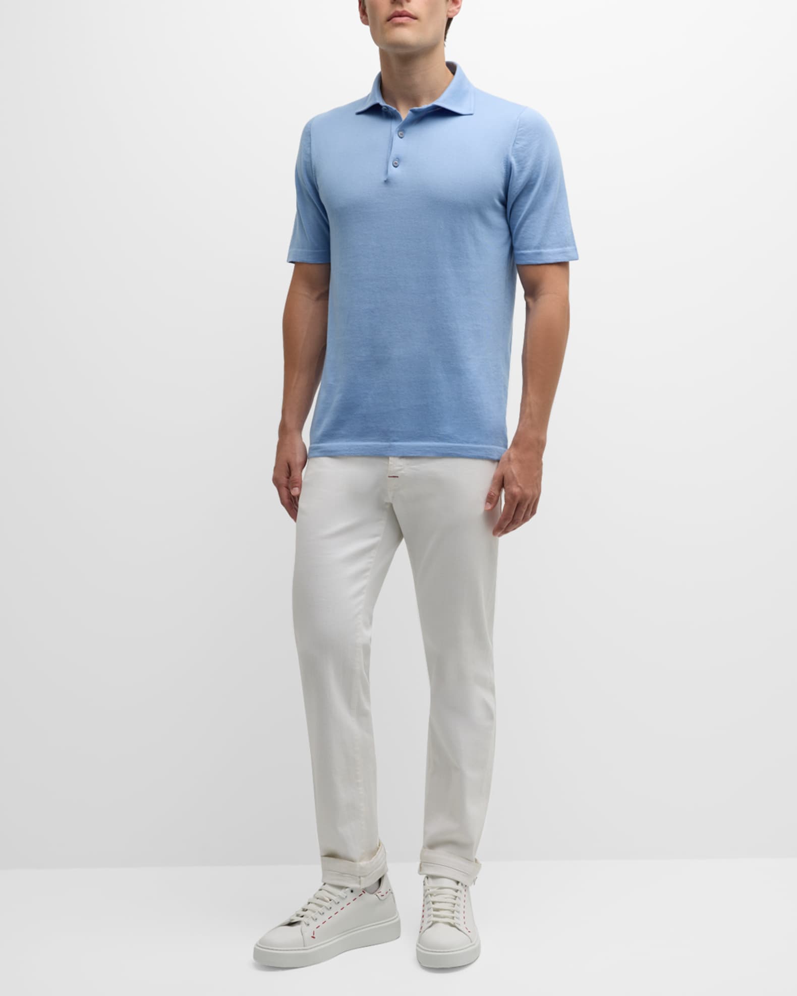 Kiton Men's Cotton Polo Shirt | Neiman Marcus