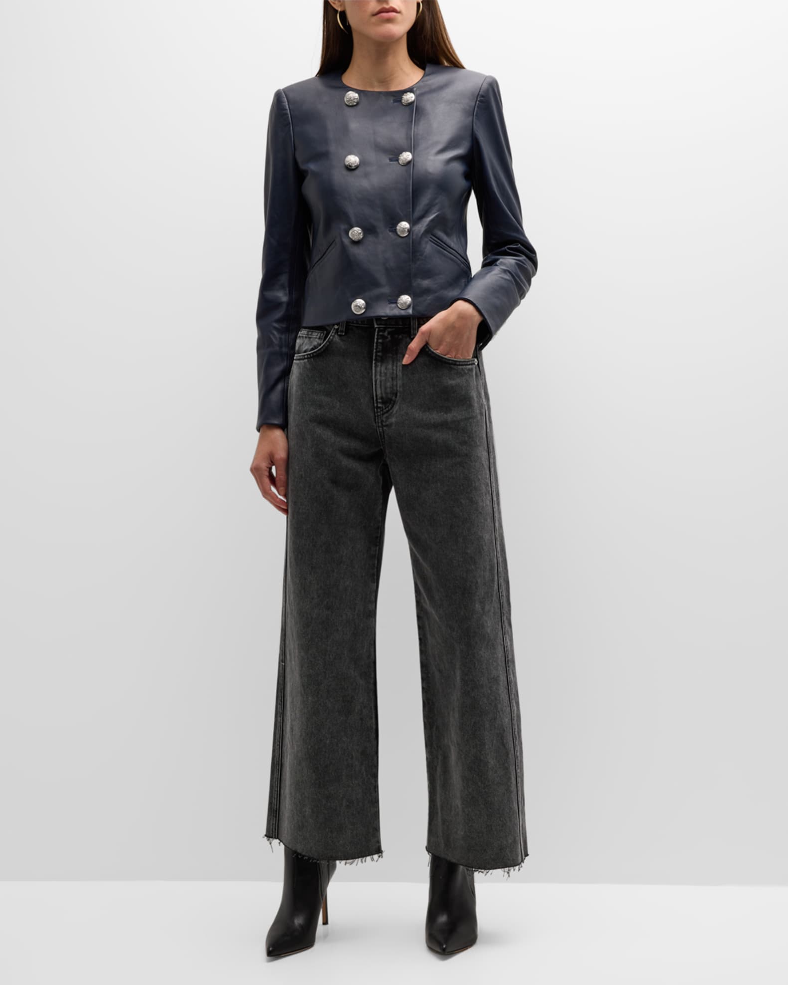 Veronica Beard Winslow Leather Jacket | Neiman Marcus