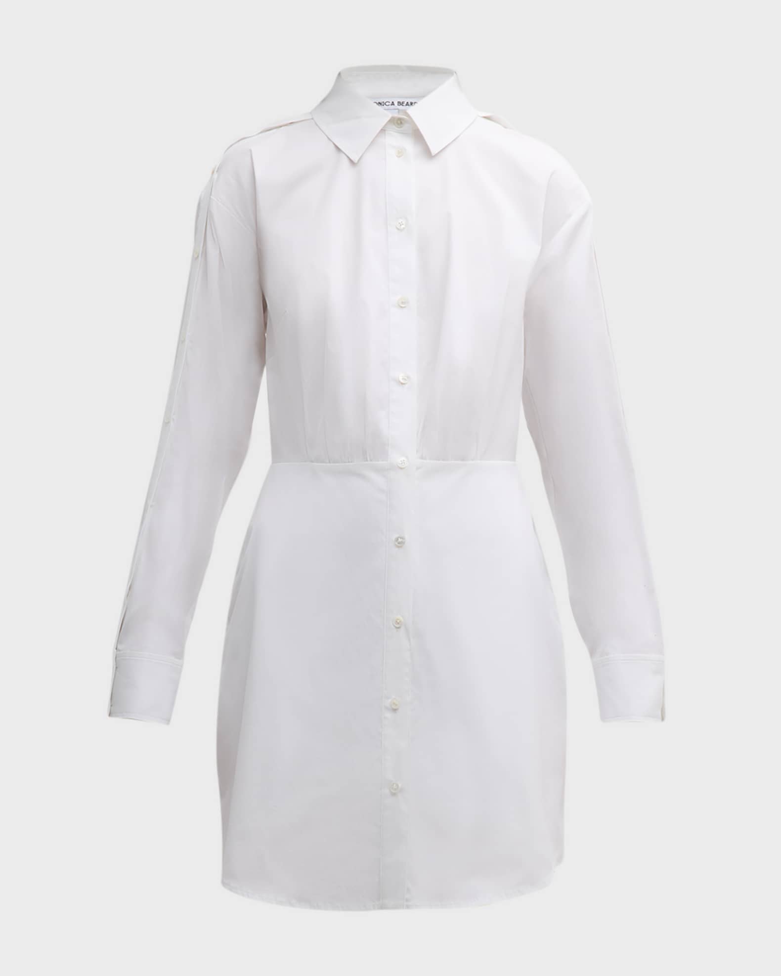 Veronica Beard Rae Button Detail Mini Shirtdress