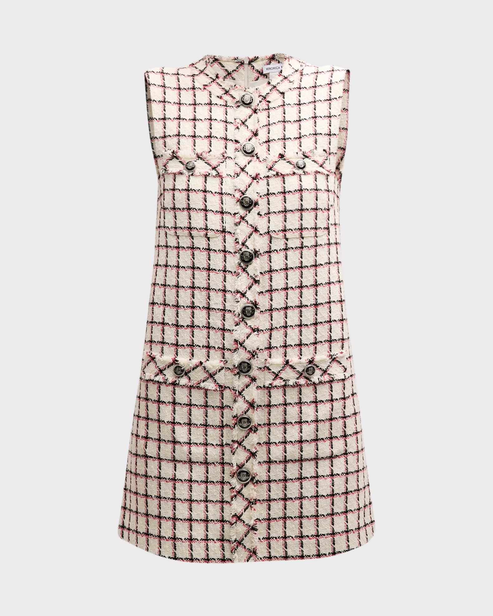 Versace Kids checkerboard satin shift dress - Neutrals