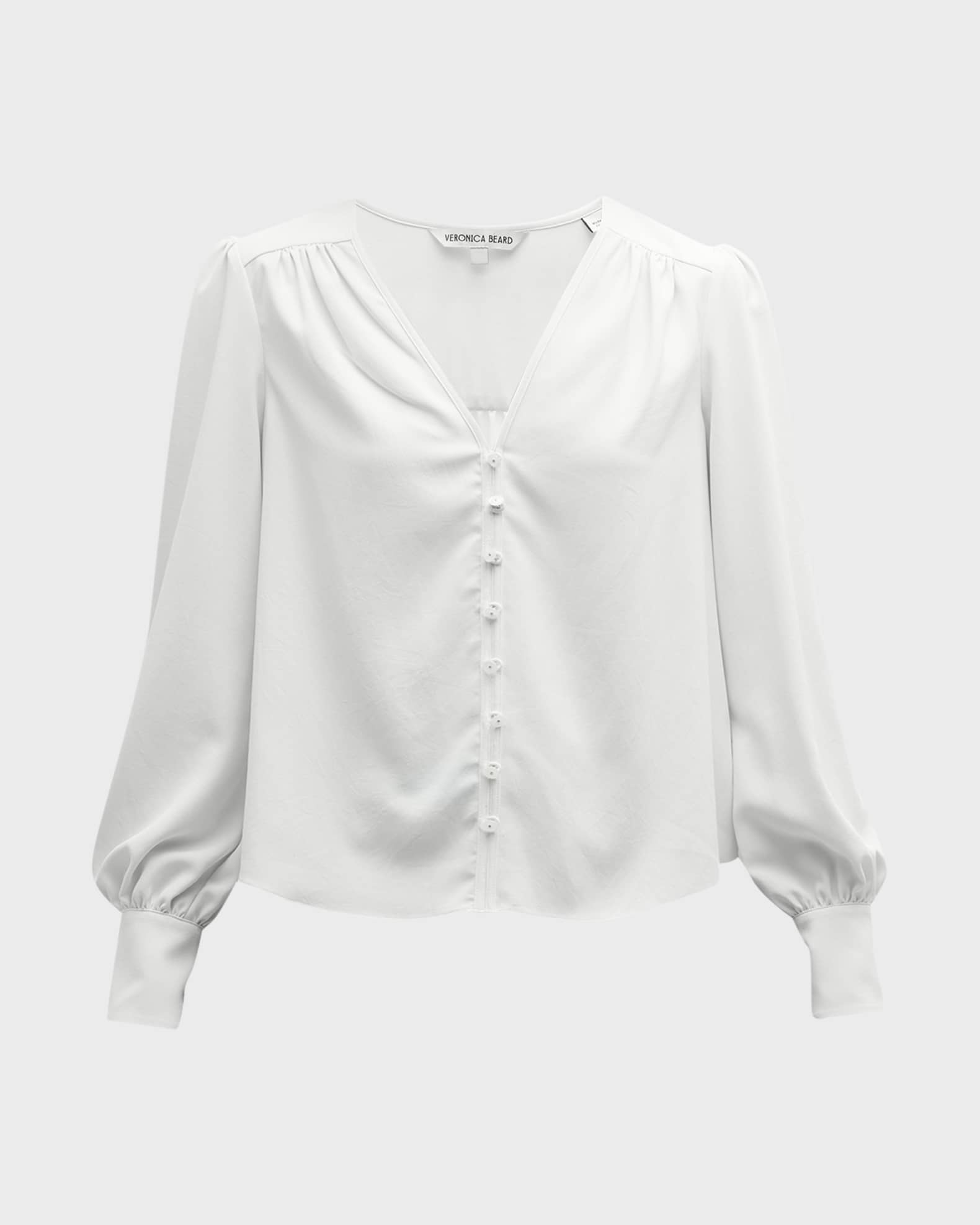 Veronica Beard Sura Long-Sleeve Button-Front Blouse