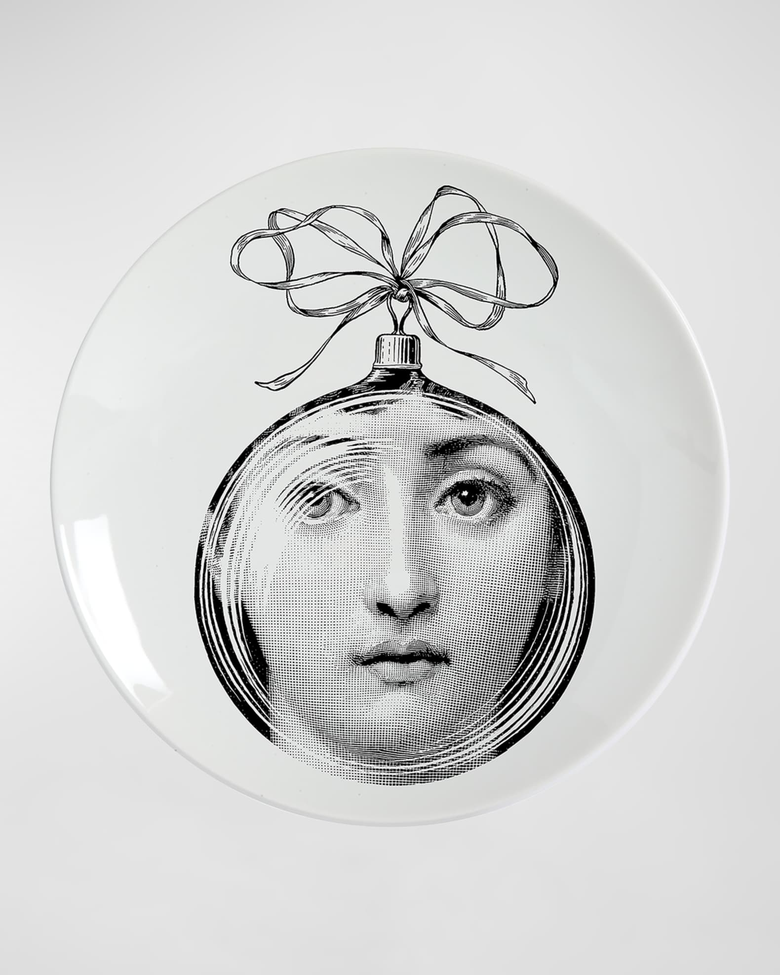 Fornasetti patterned decorative plate - Silver
