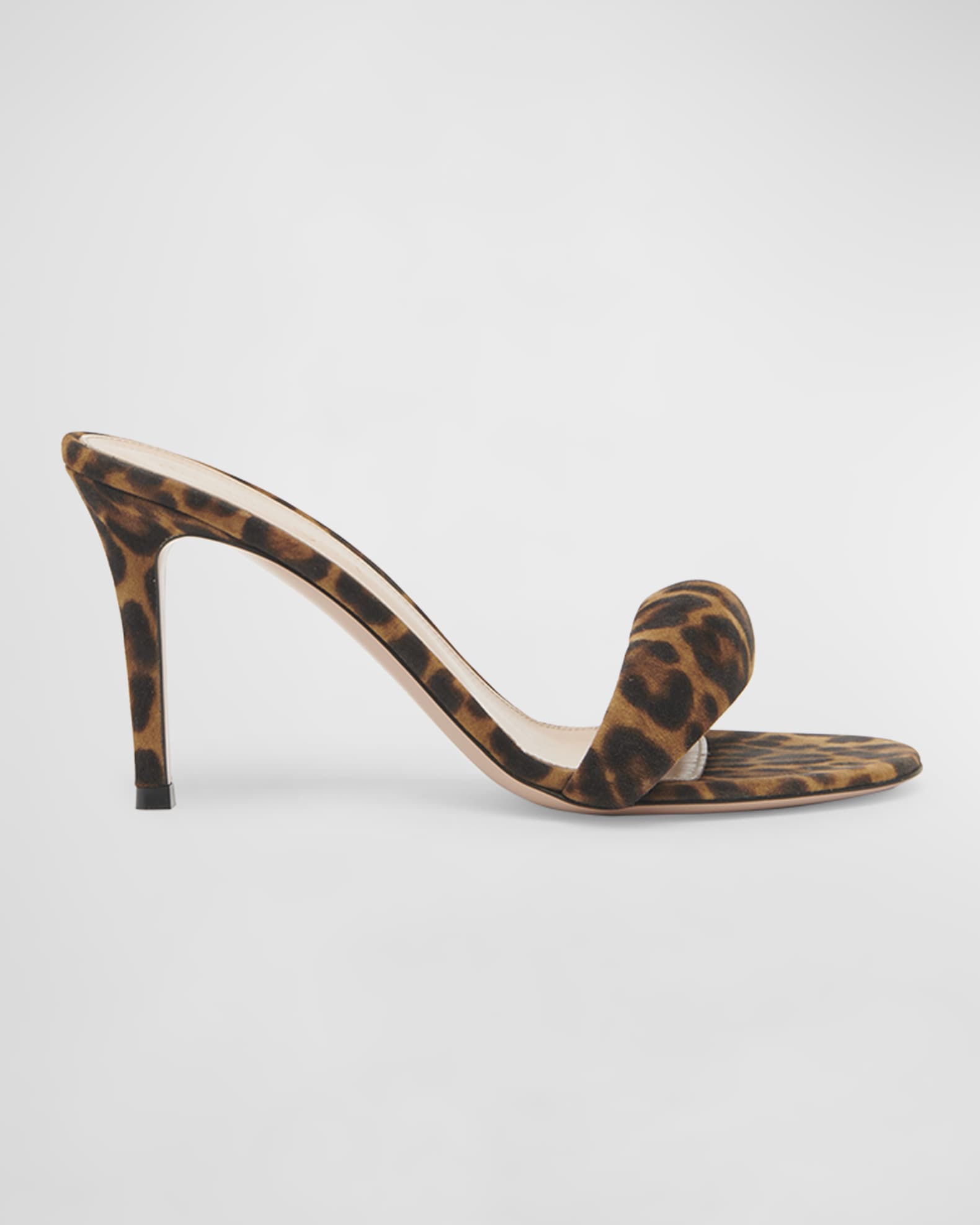 Gianvito Rossi Leopard Stiletto Slide Sandals | Neiman Marcus