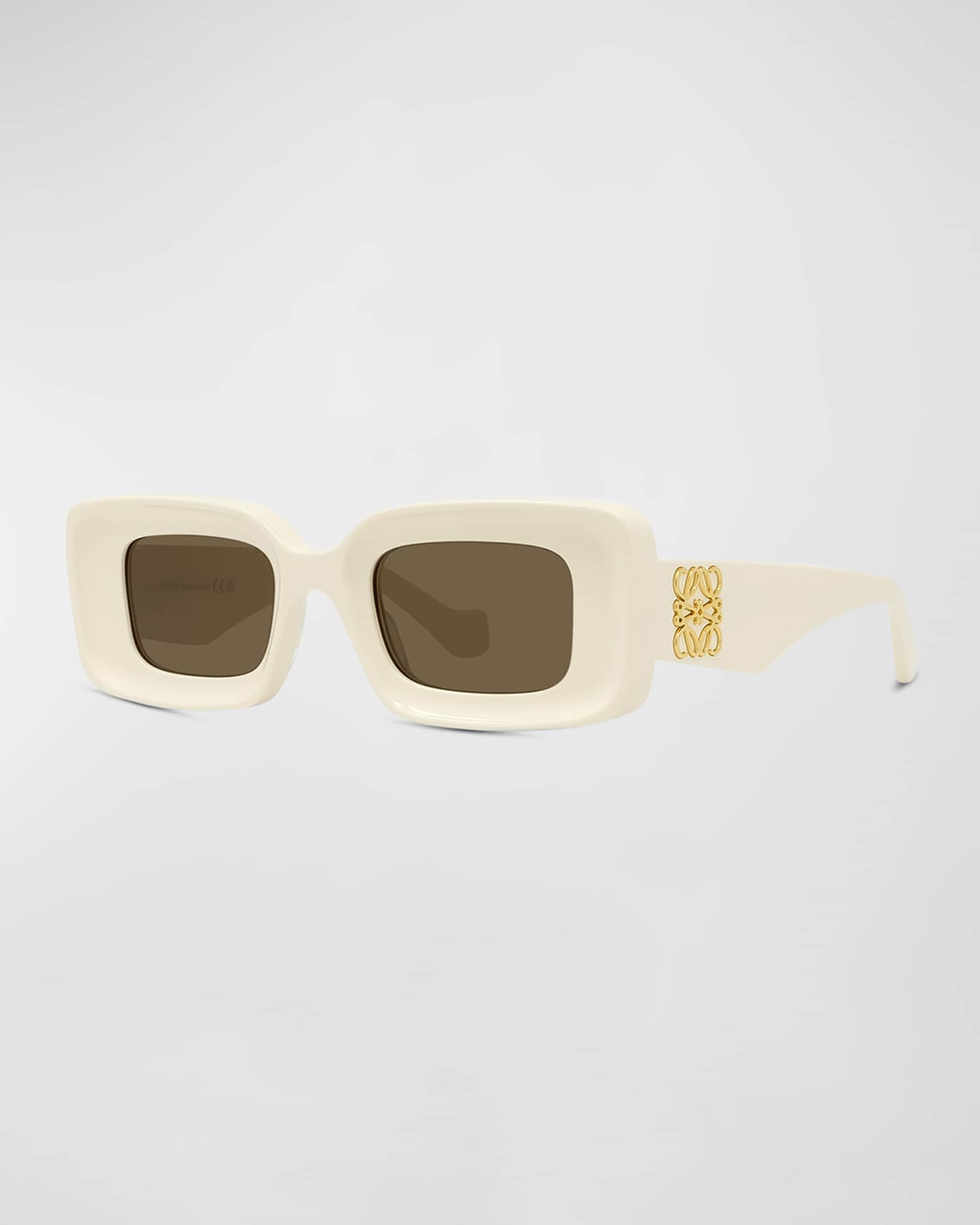 Loewe Anagram Beveled Acetate Rectangle Sunglasses | Neiman