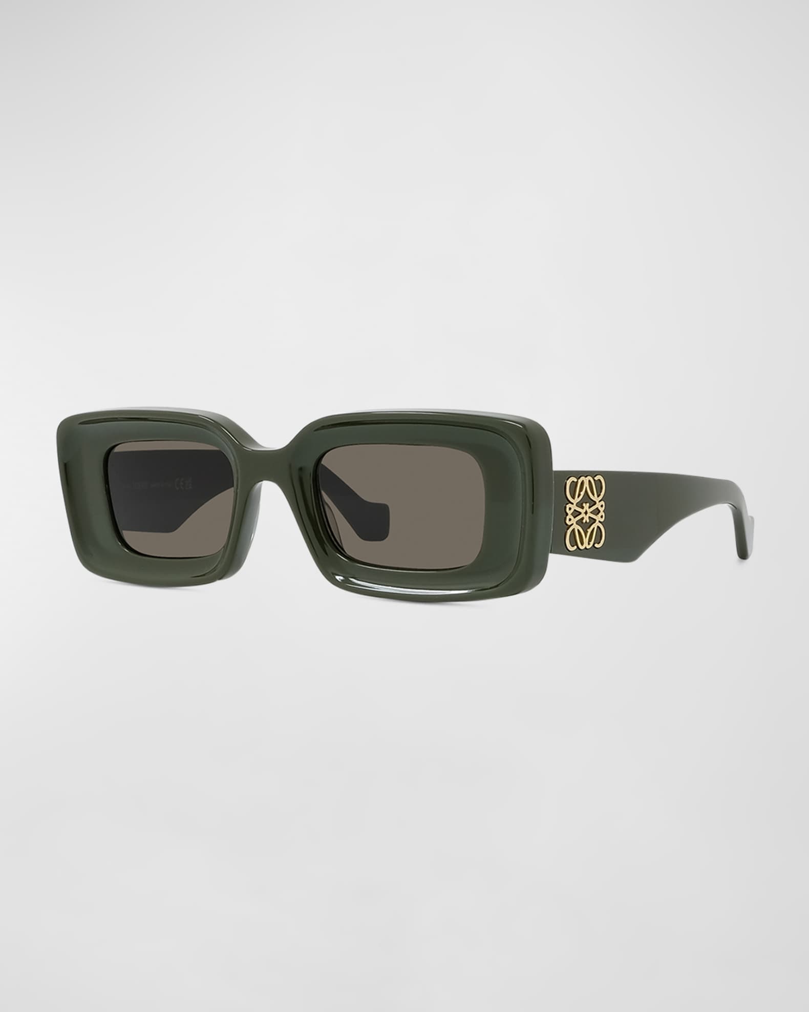 Loewe Anagram Beveled Acetate Rectangle Sunglasses | Neiman