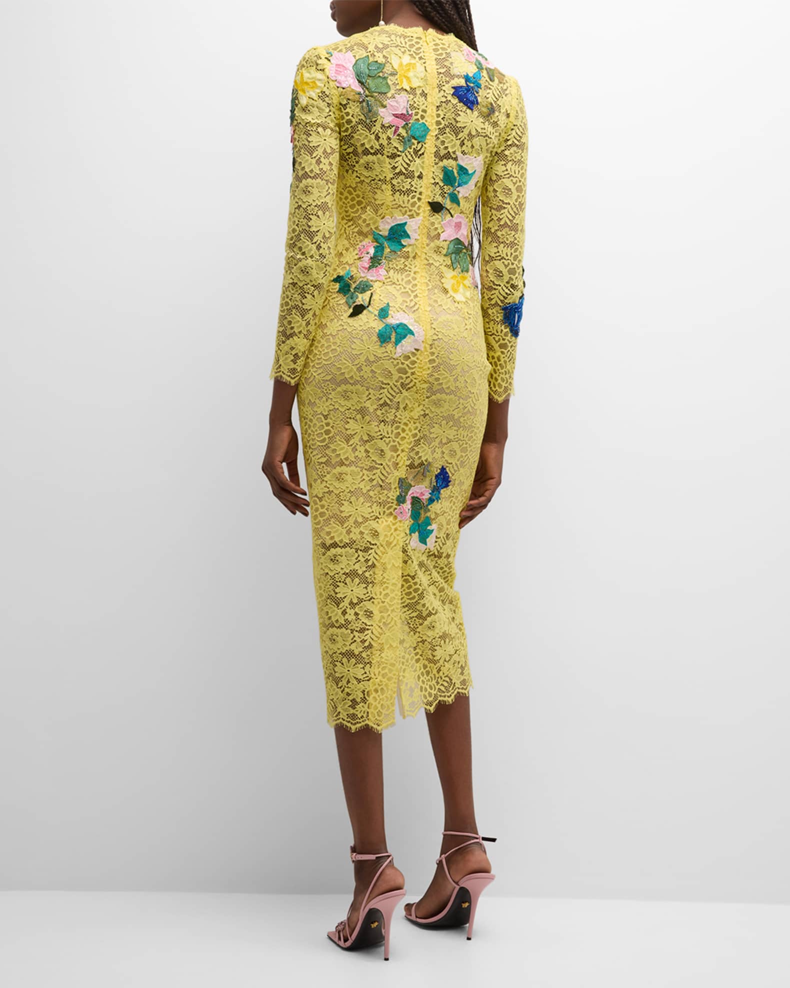 Embroidered lace sheath outlet dress