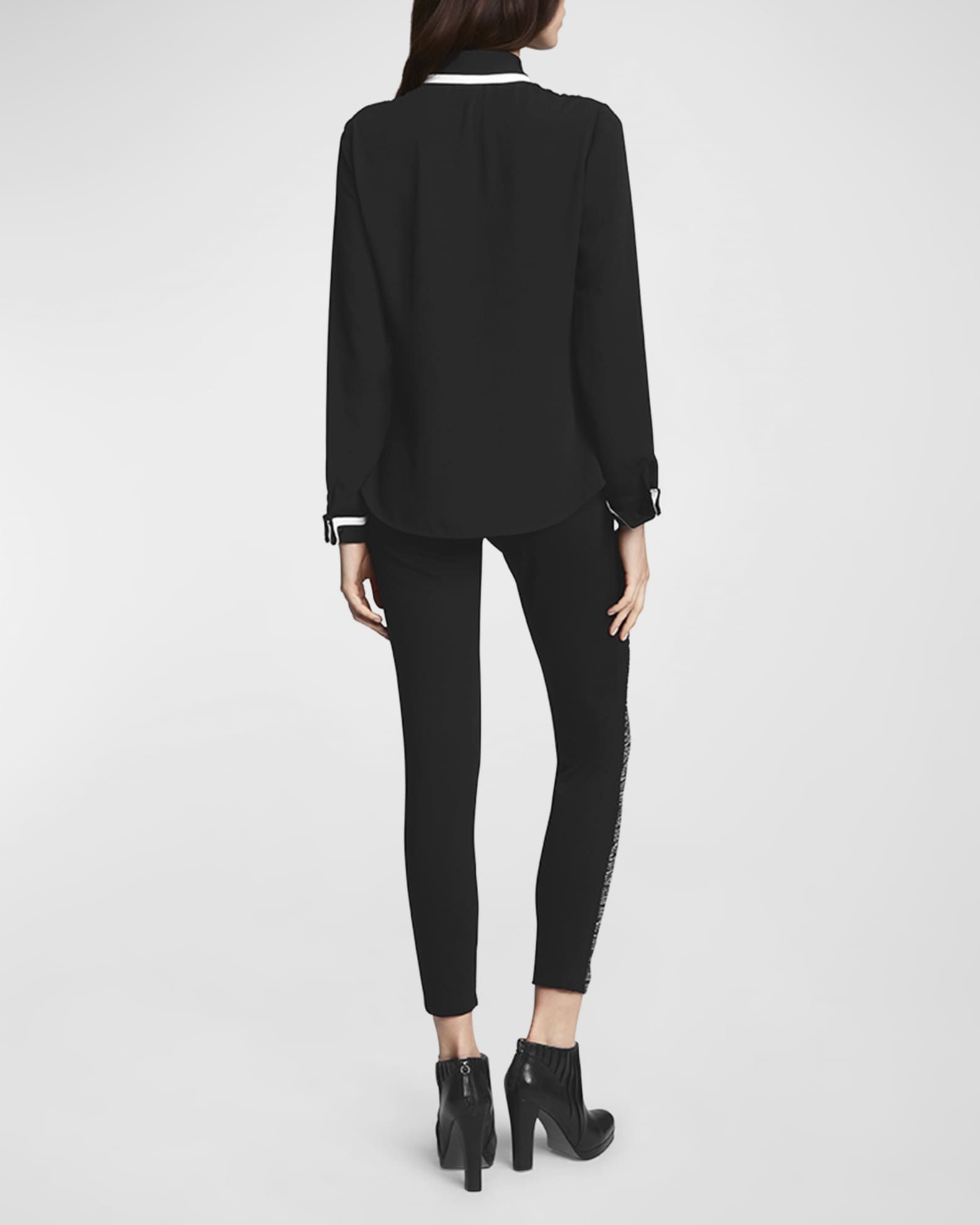 Black Illusion Ruffle Shirt