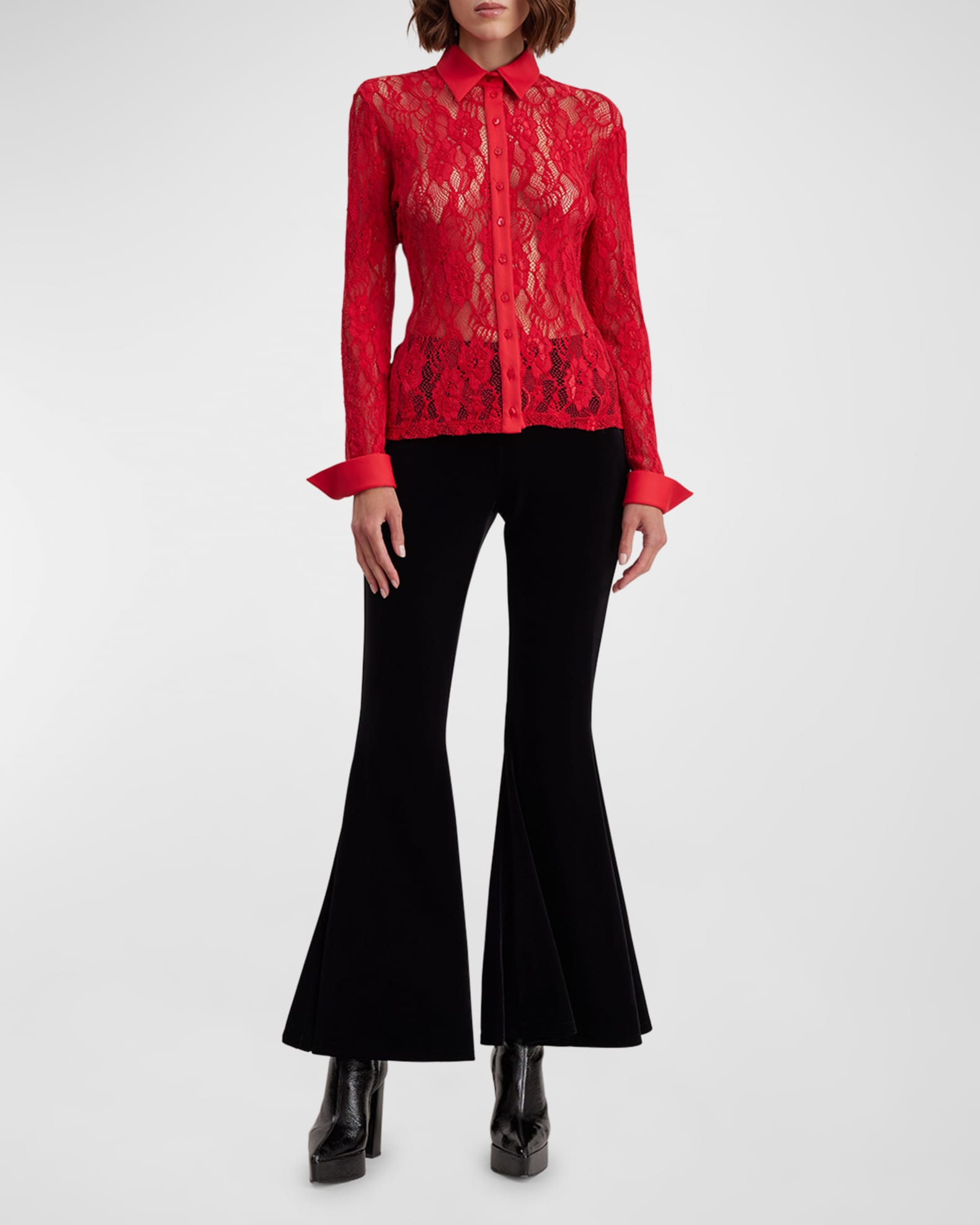 Laureat Lace Button-Down Shirt - Thumbnail 2