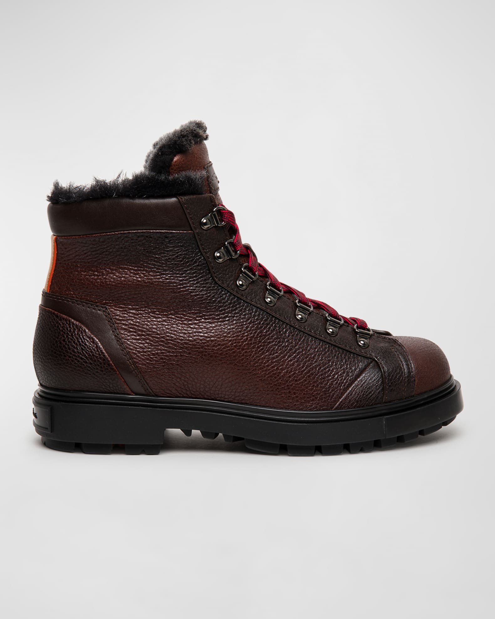 Santoni Men s Farah Shearling Lined Leather Hiking Boots Neiman