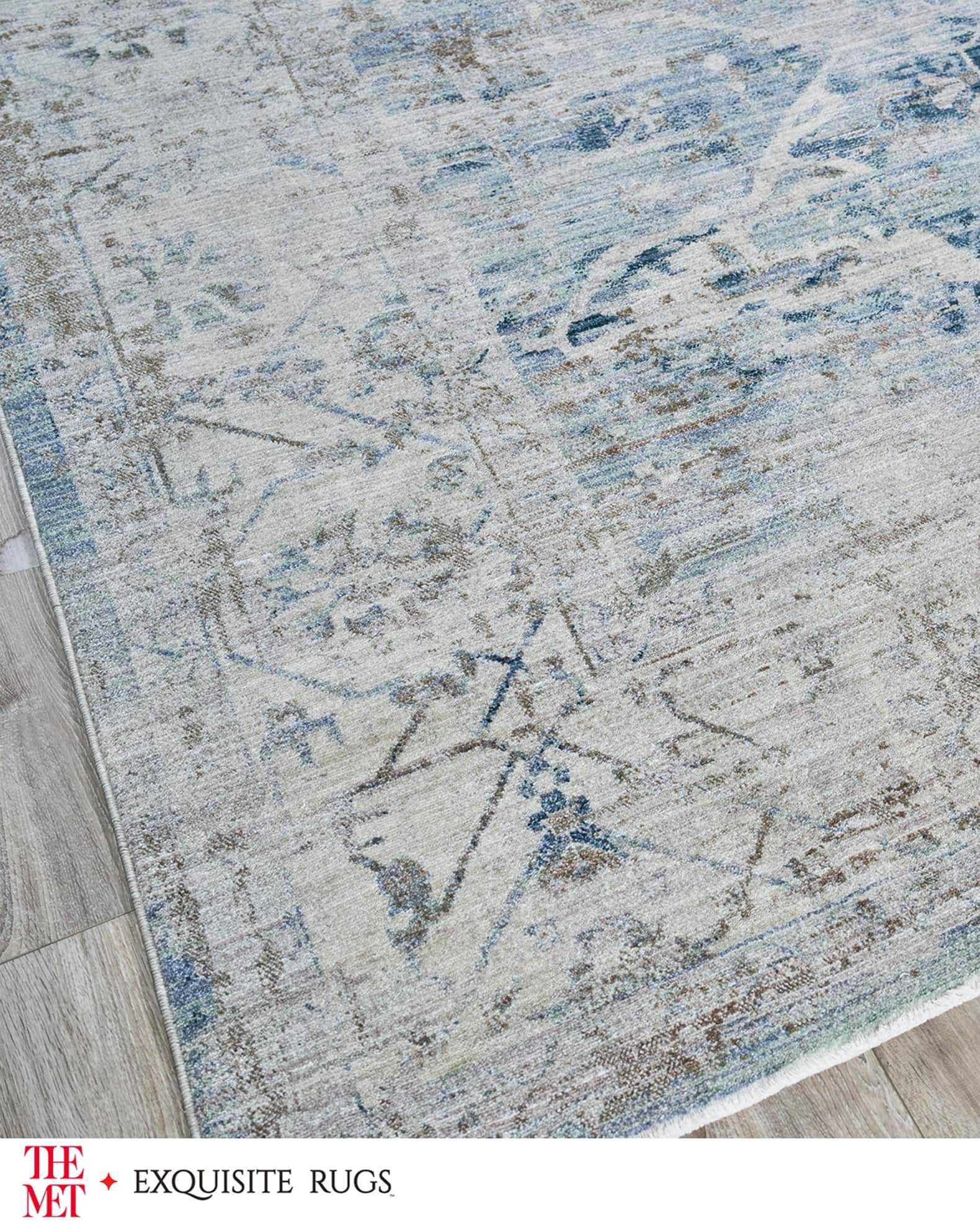Vintage Loom Light Blue & Beige Rug | Neiman Marcus