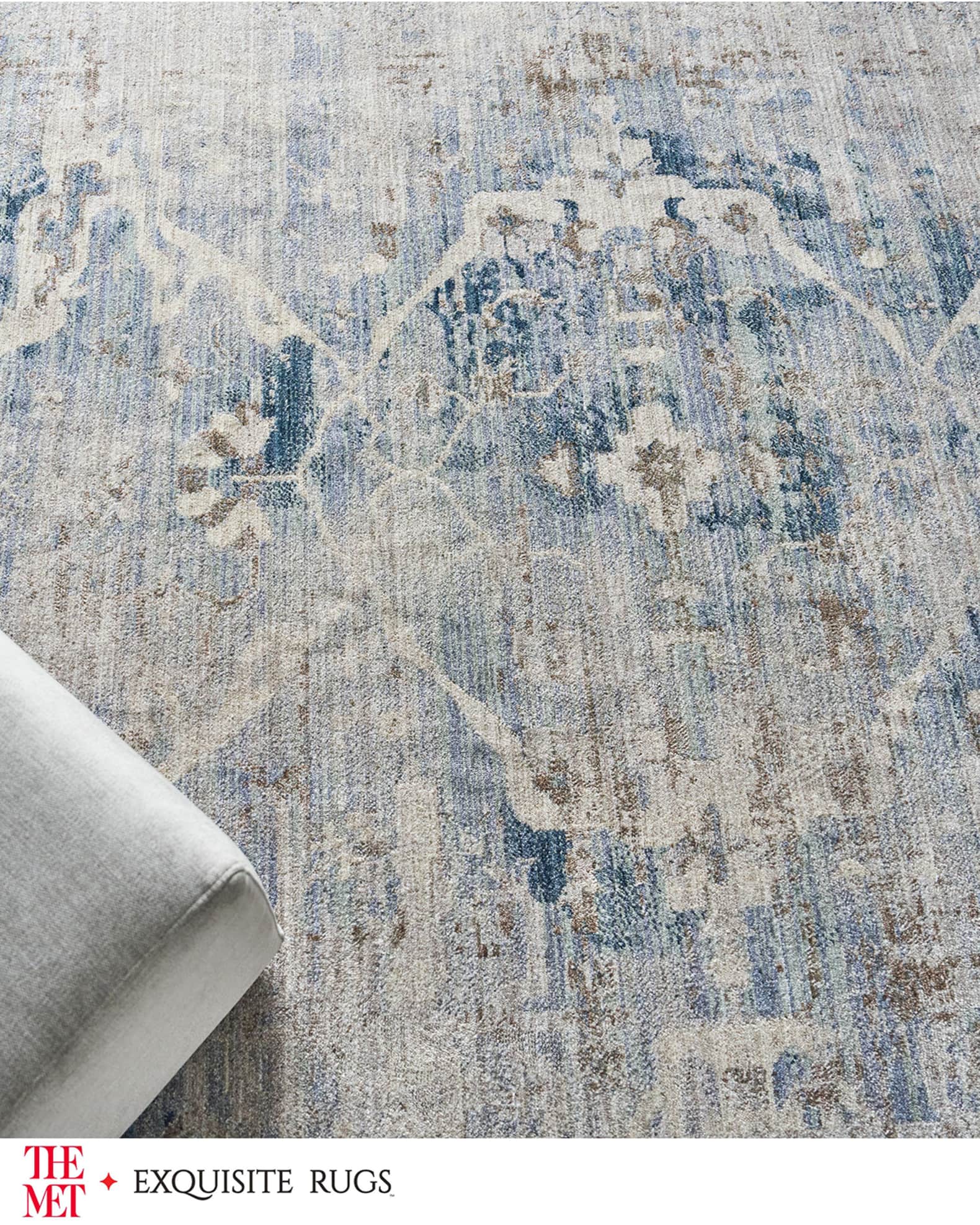 Vintage Loom Light Blue & Beige Rug | Neiman Marcus