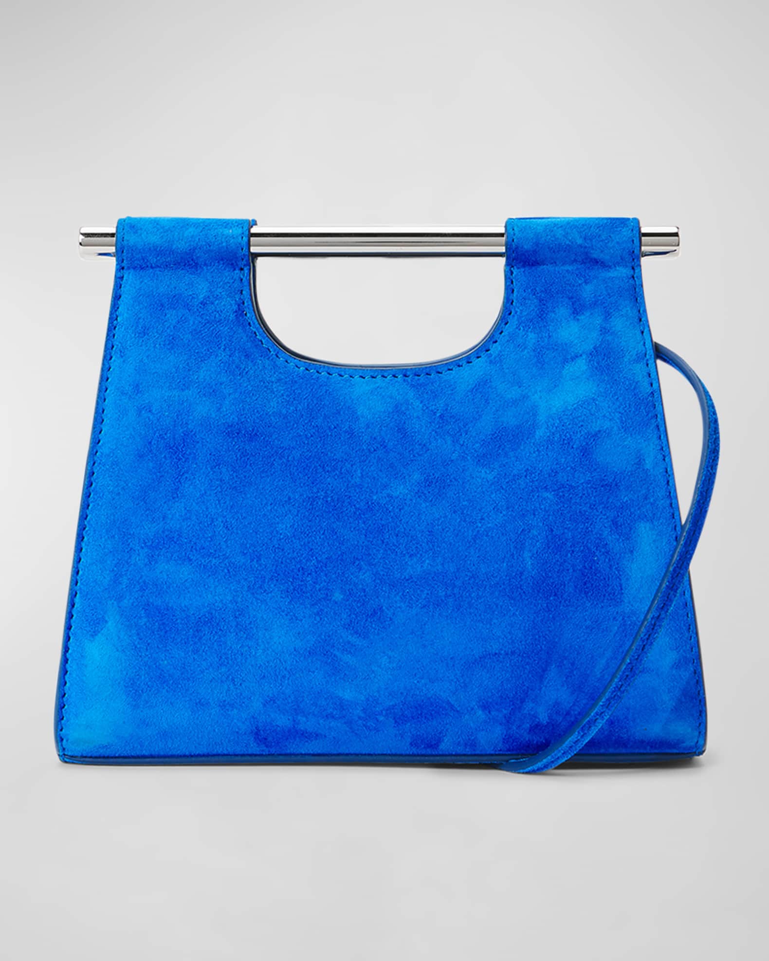 Blue purse, Crocodile, Mate, Silver. SMALL MICHELLE