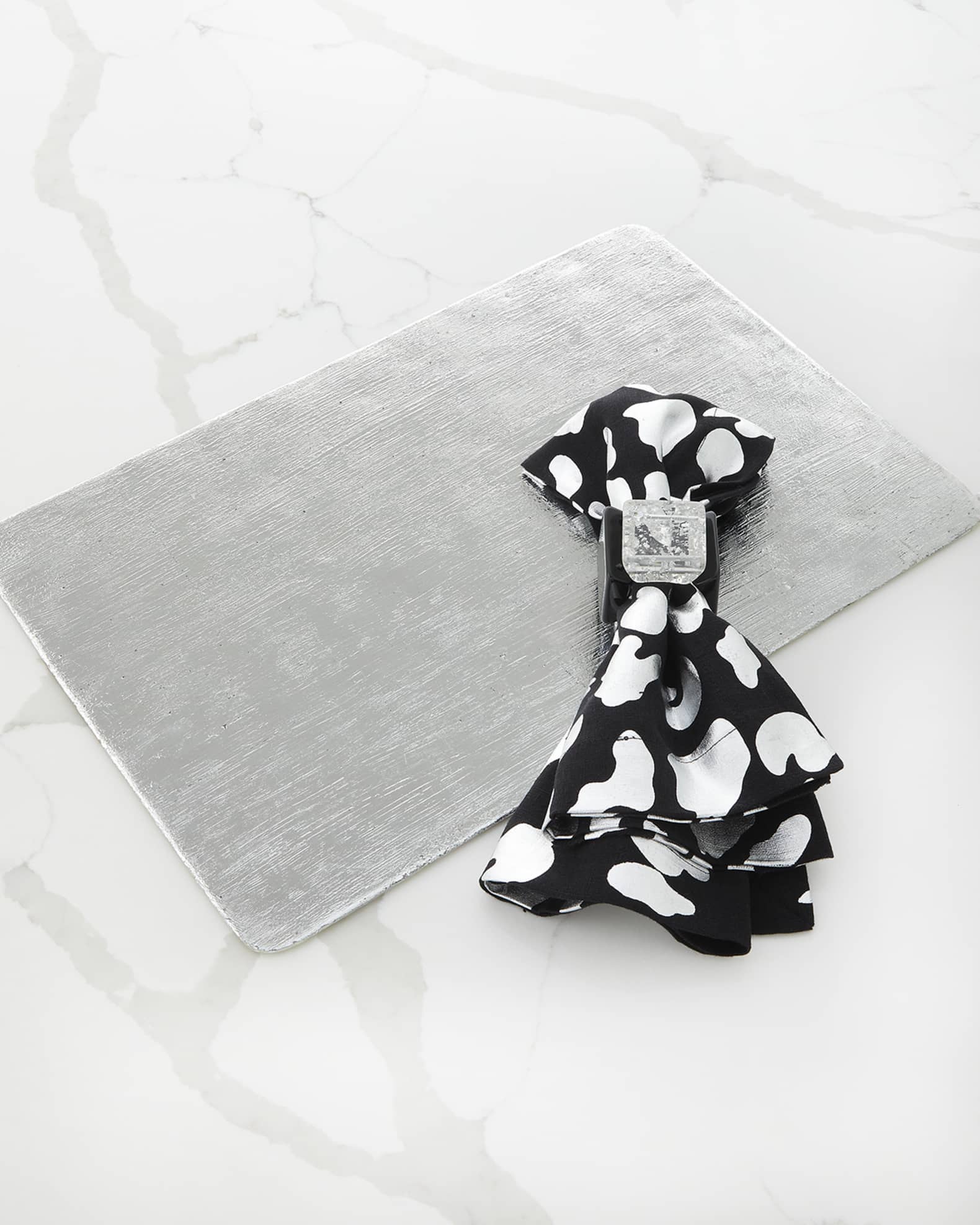 Brushstroke Silver-Plated Rectangular Placemat  1
