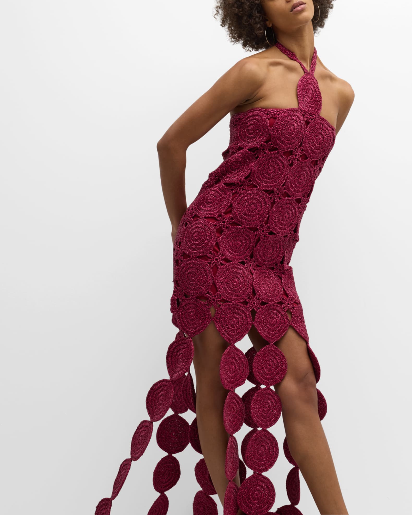 Chelsea Morning Crochet + Lurex Maxi Dress - Black main image 0
