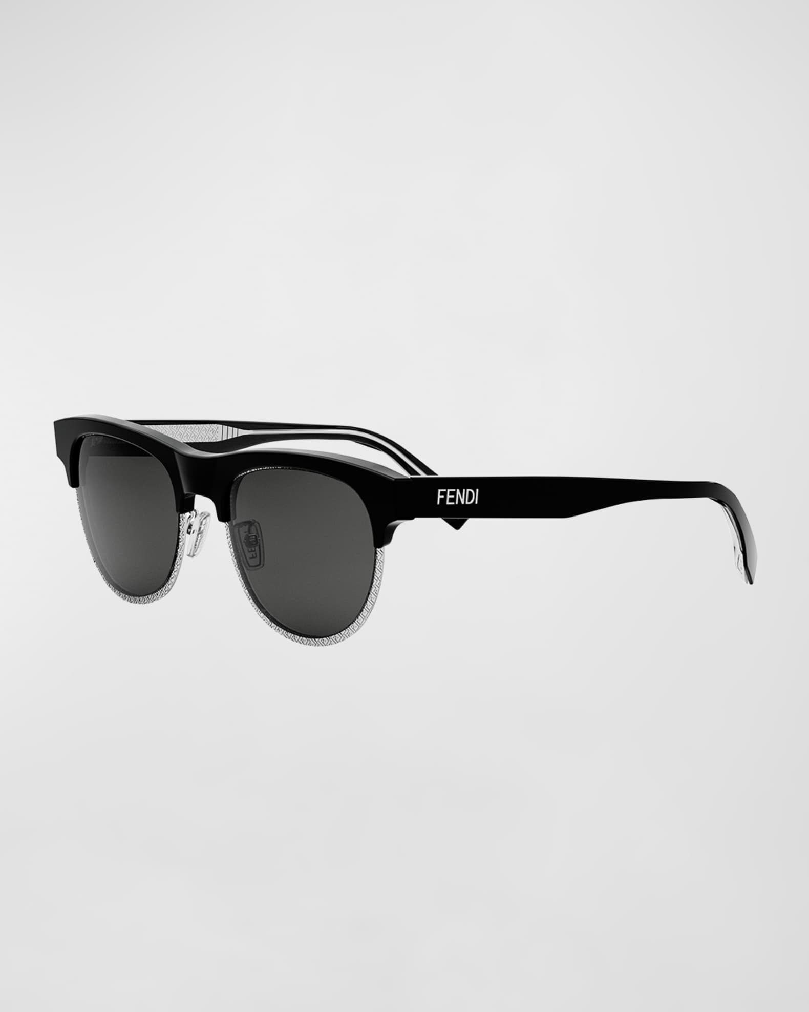 Fendi Men s Fendi Travel Acetate Round Sunglasses Neiman Marcus