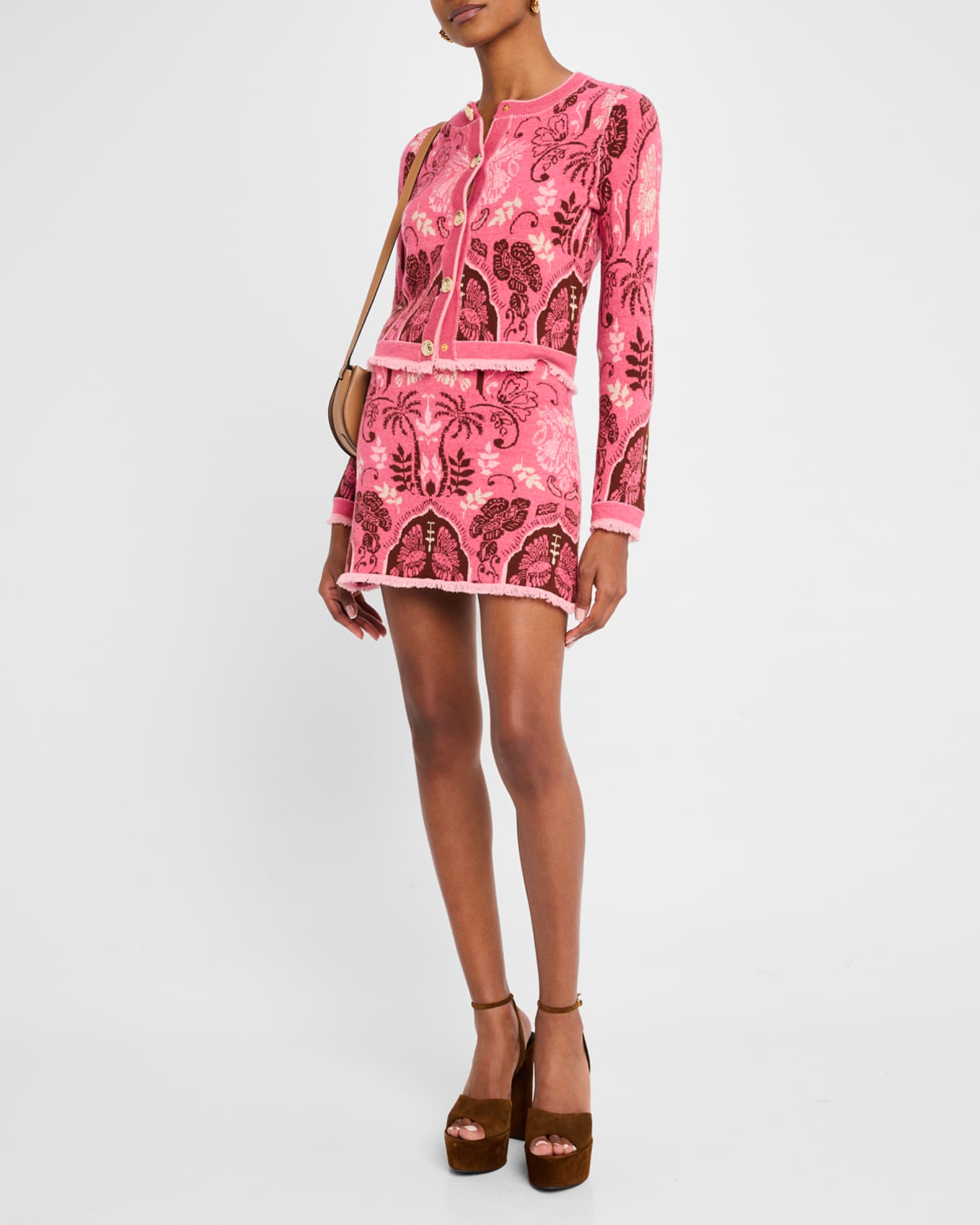 Lindy Jacquard Knit Wool-Blend Mini Skirt 1
