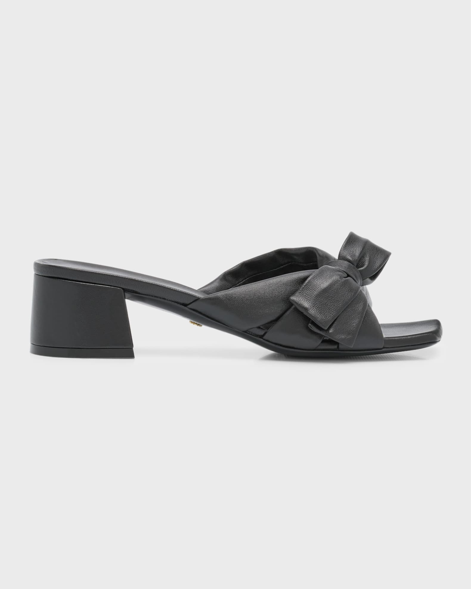 Stuart Weitzman Sofia Lambskin Bow Mule Sandals | Neiman Marcus