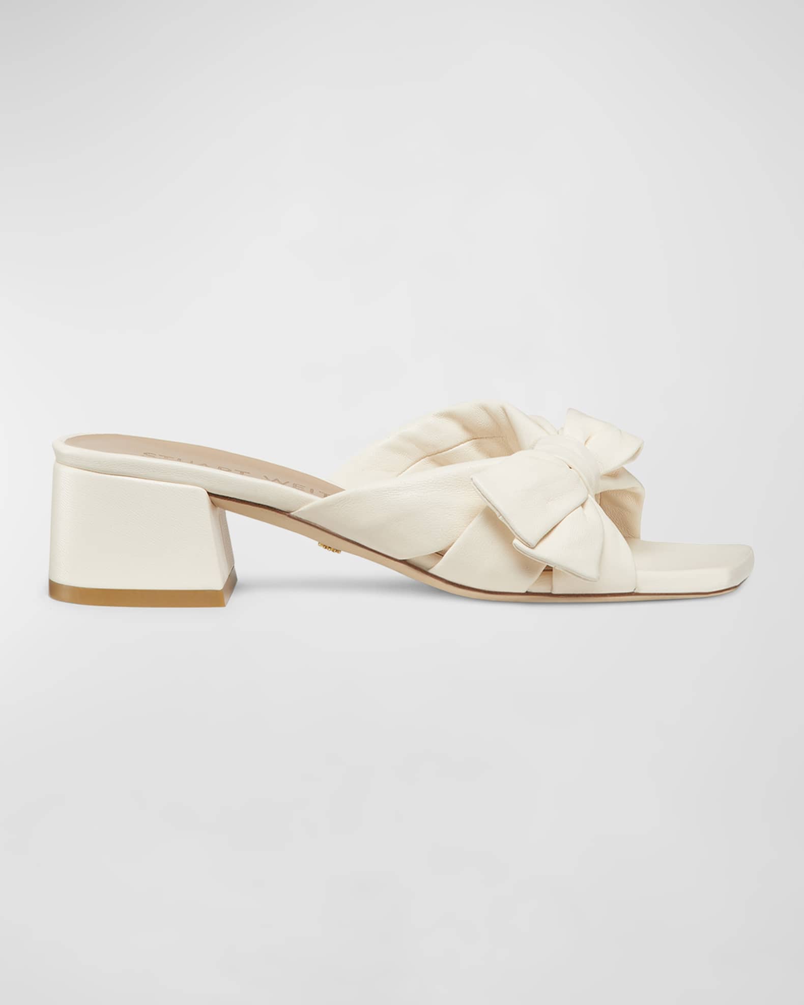 MEDIUM SQUARE HEEL SANDAL IN WHITE LAMBSKIN