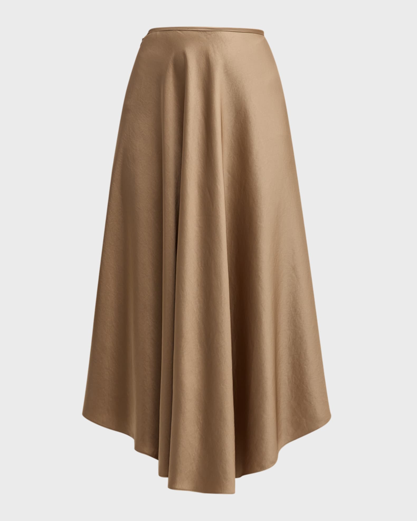 Satin handkerchief midi skirt sale