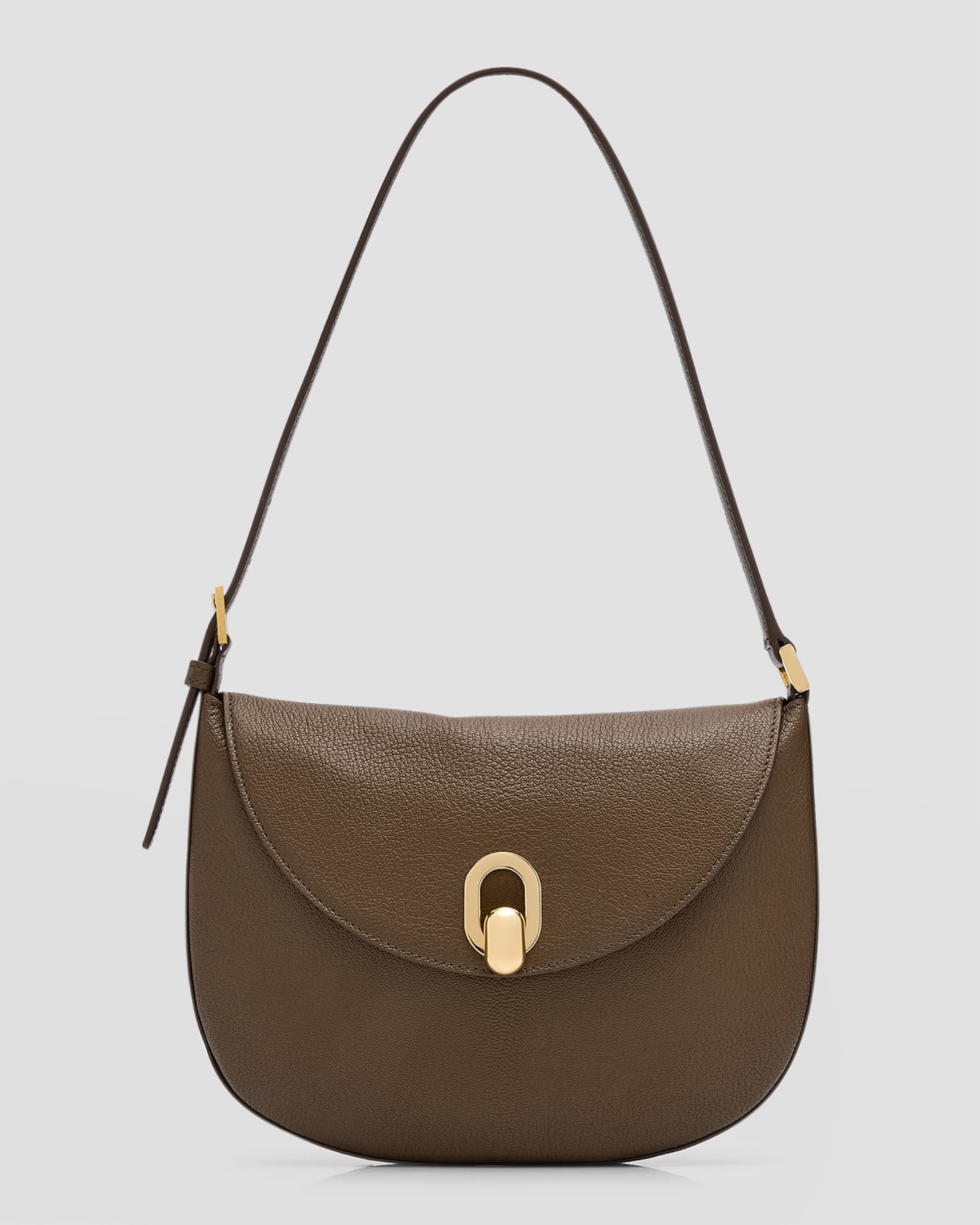 Savette Tondo Small Flap Leather Hobo Bag