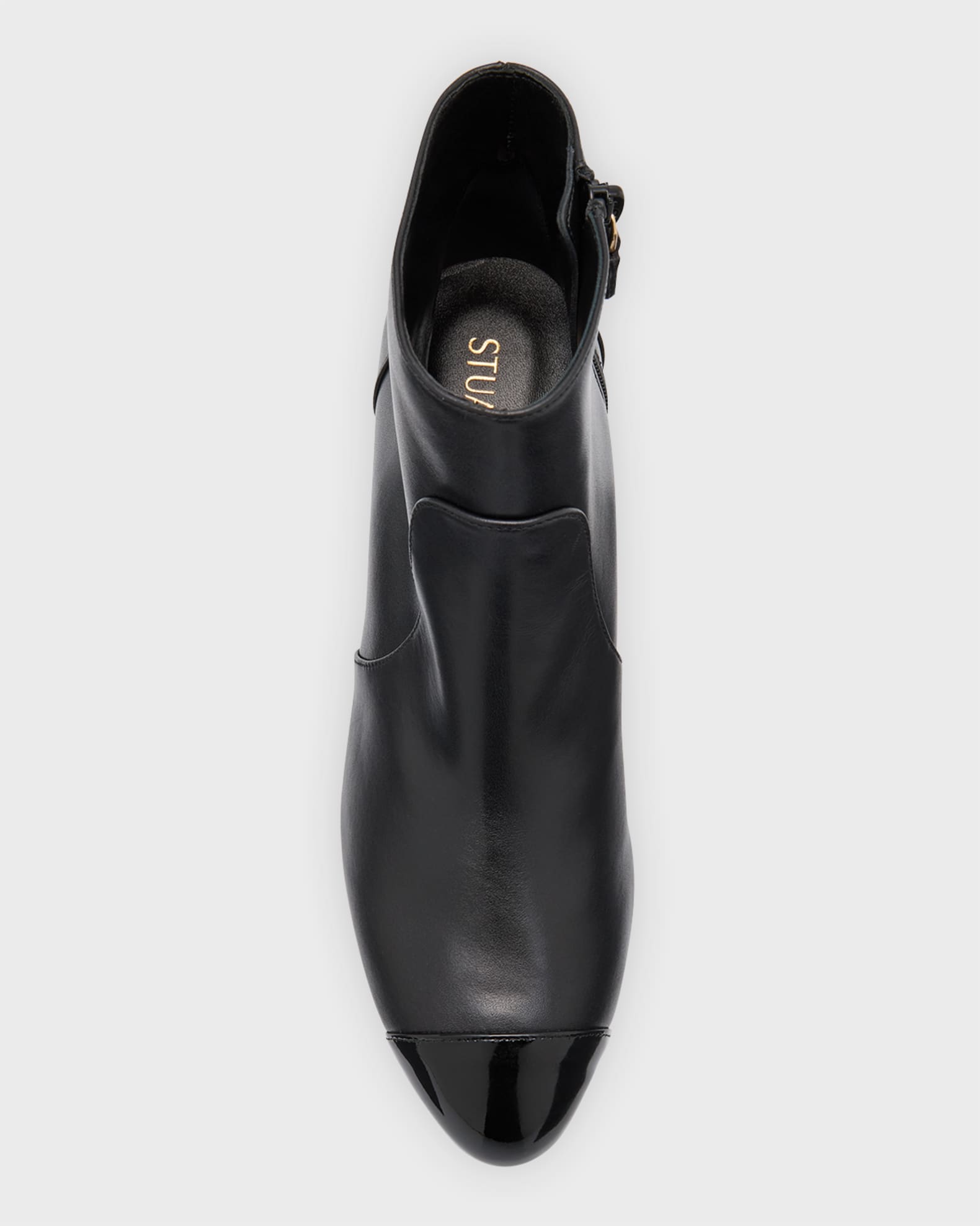 Stuart Weitzman Yuliana Leather Cap-Toe Booties | Neiman Marcus