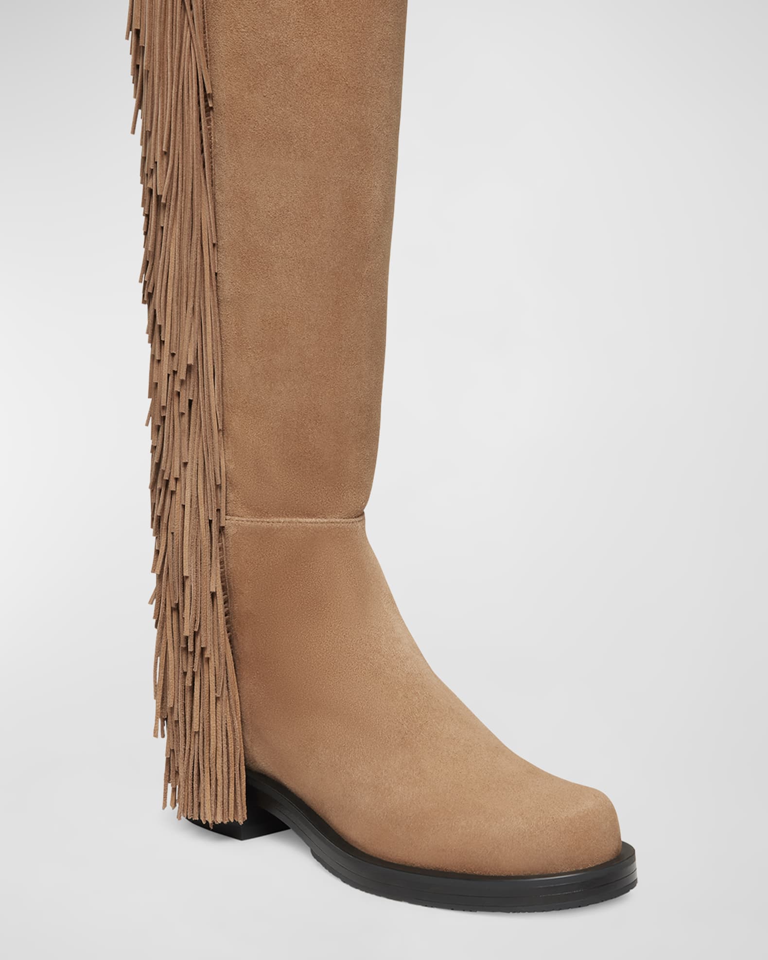 Fringe over the knee boots online