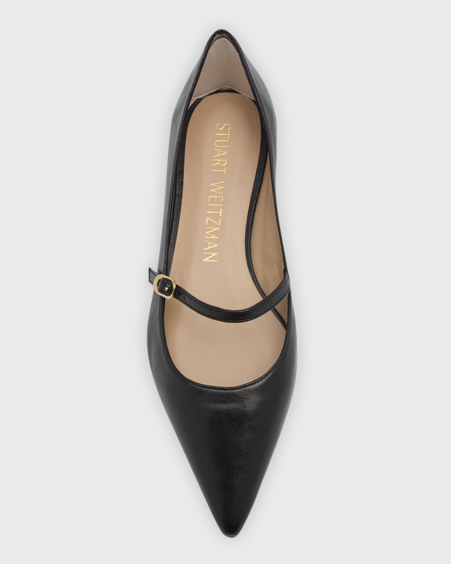 Stuart Weitzman Emilia Leather Mary Jane Ballerina Flats