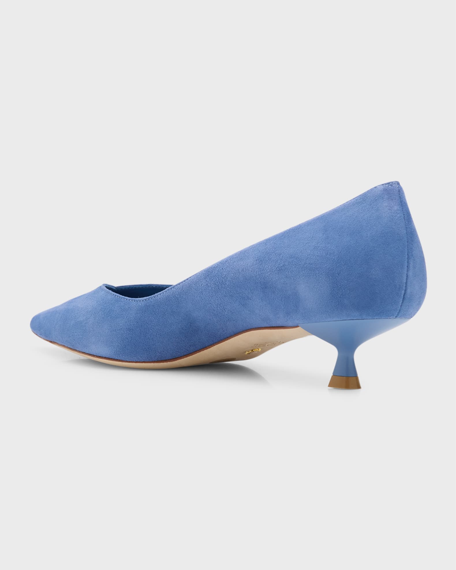 Stuart Weitzman Eva Suede Kitten Heel Pumps Neiman Marcus