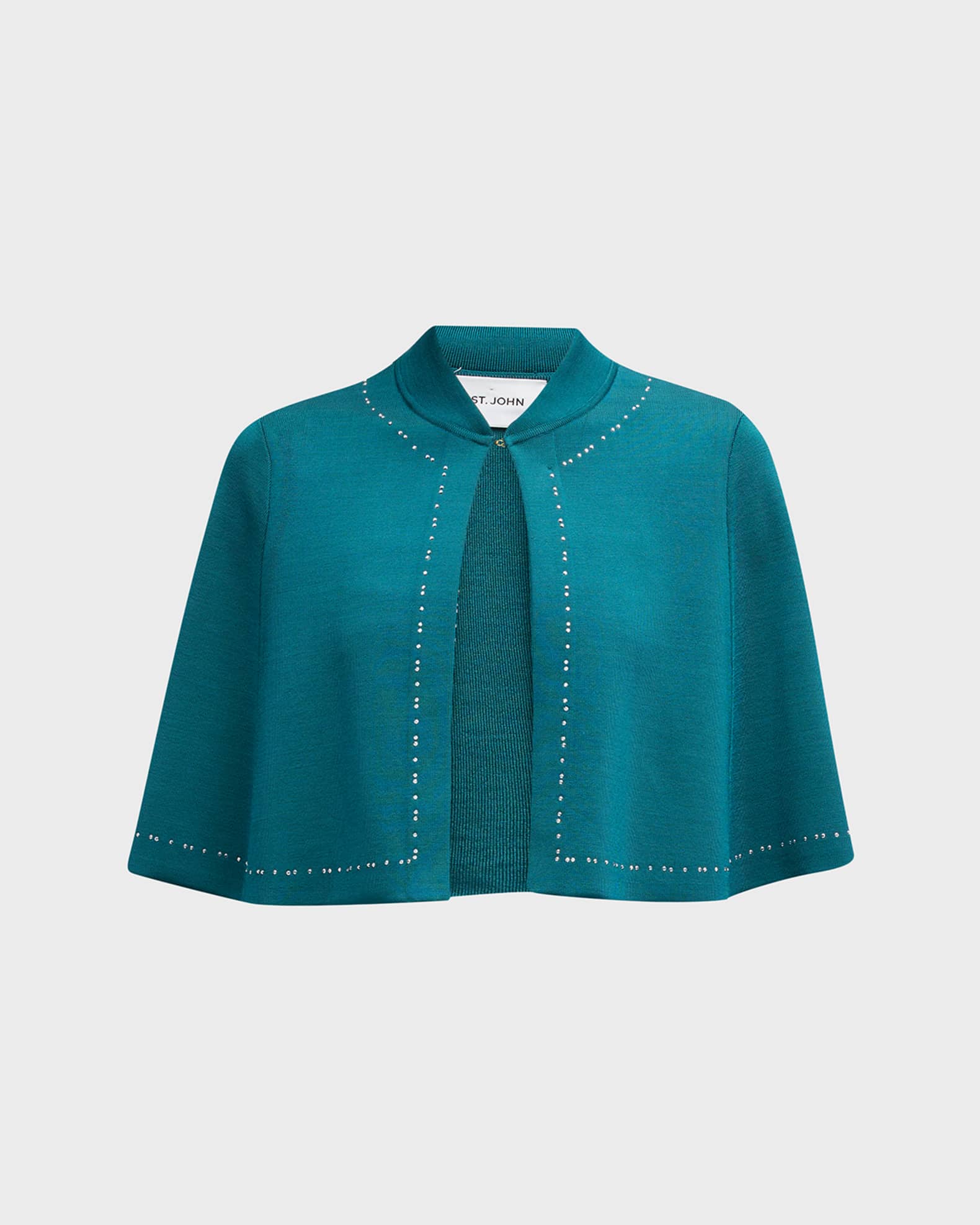 St. John Strass Embellished Stretch Pique Knit Cape | Neiman Marcus