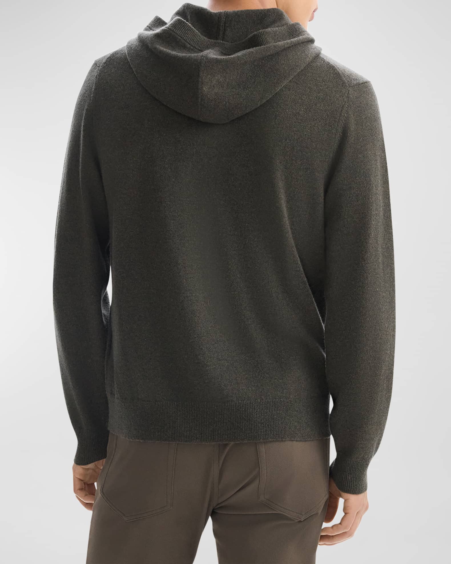 Theory Men s Hilles Cashmere Hoodie Hunter Green Melange Size XXL