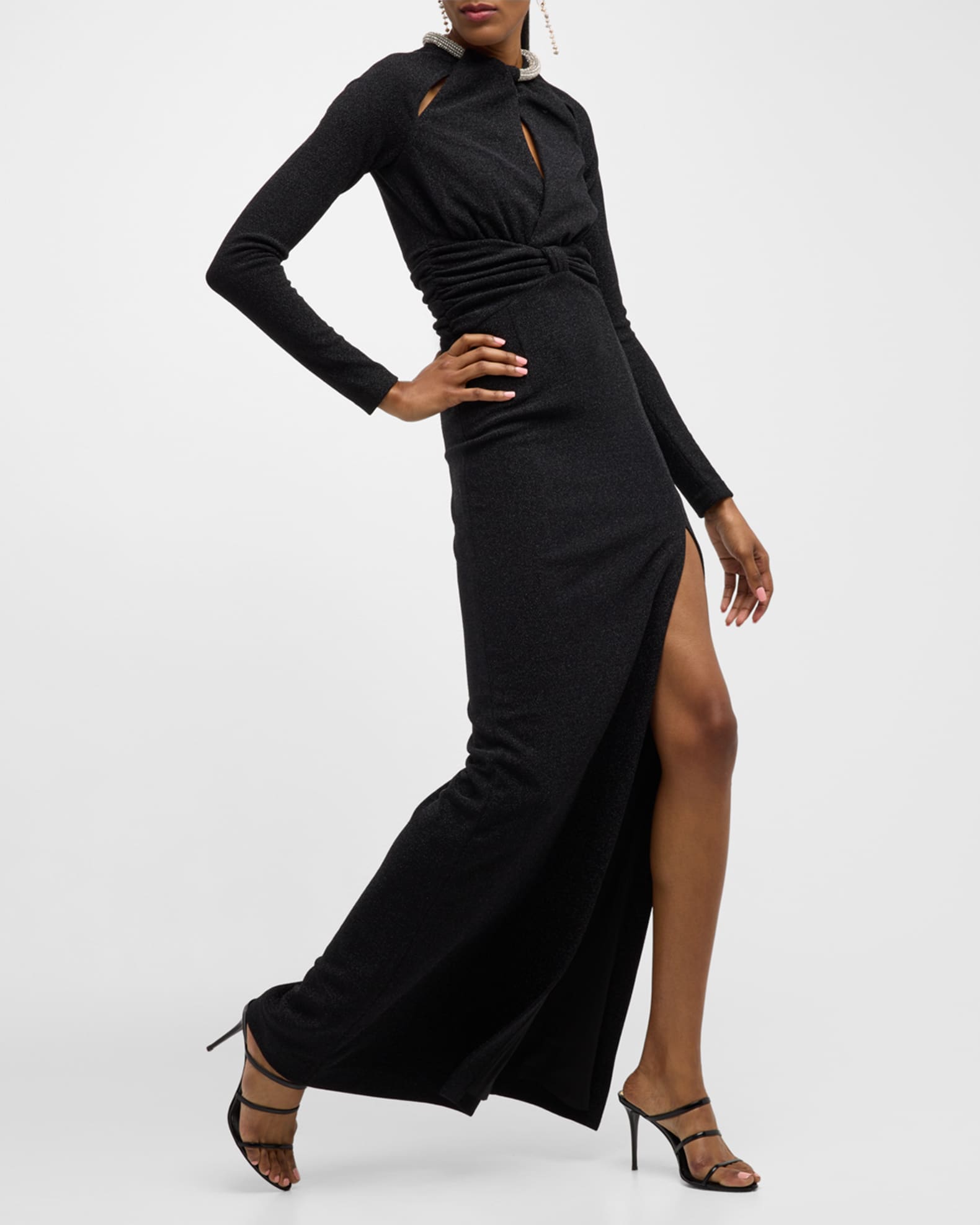 REBECCA VALLANCE Simone Cutout Rhinestone-Embellished Gown | Neiman Marcus