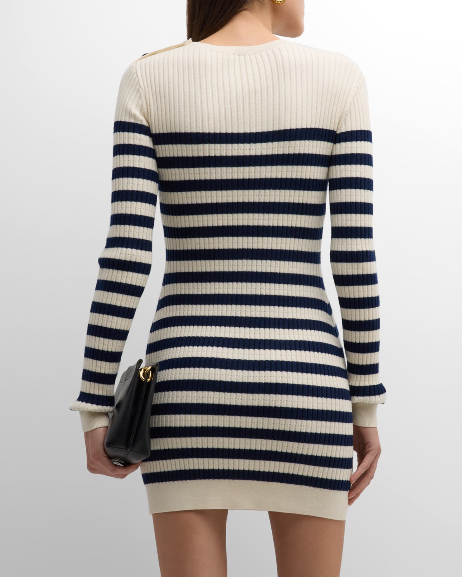 Ribbed-knit wool minidress