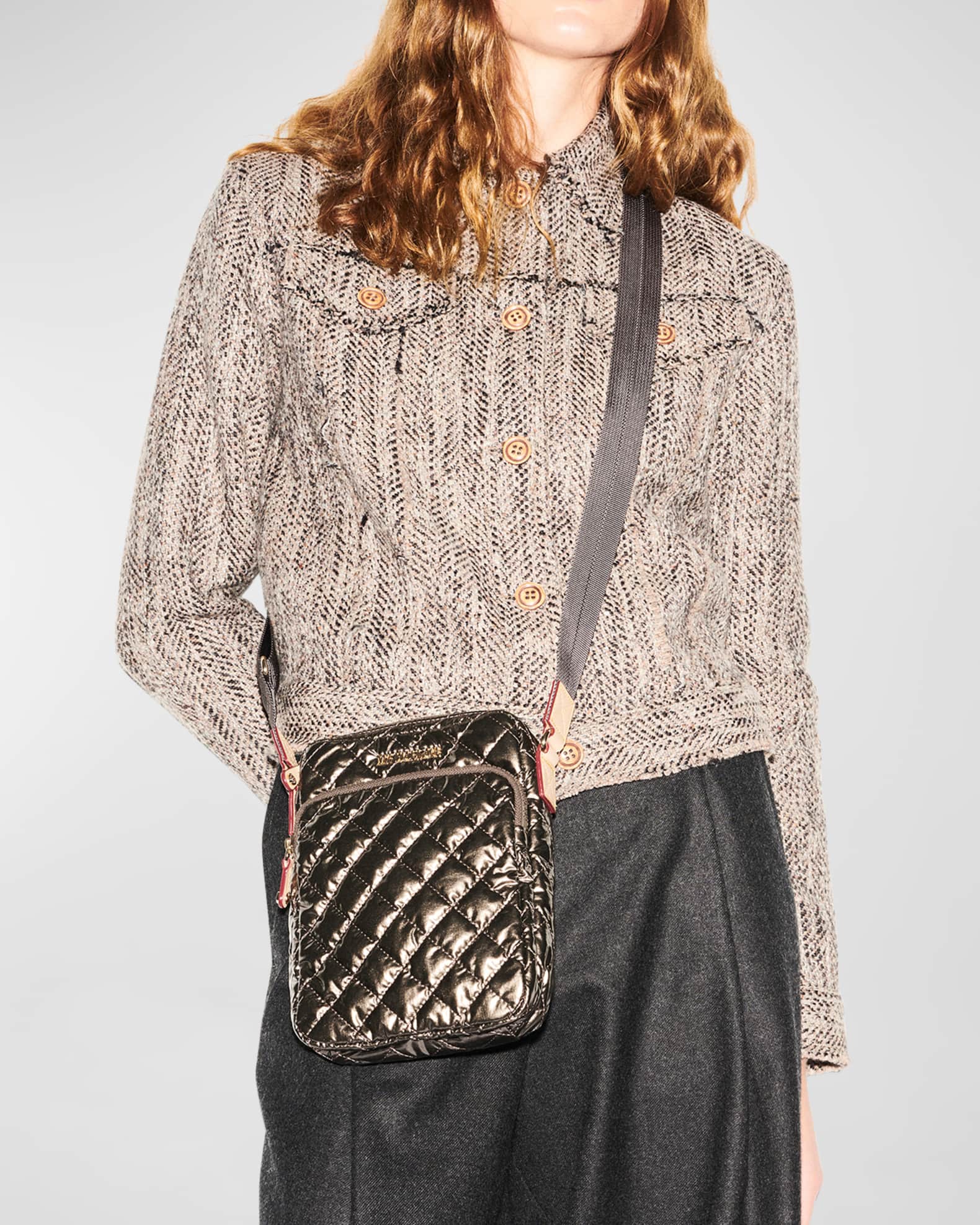 MZ WALLACE Metro Metallic Quilted Nylon Crossbody Bag Neiman Marcus