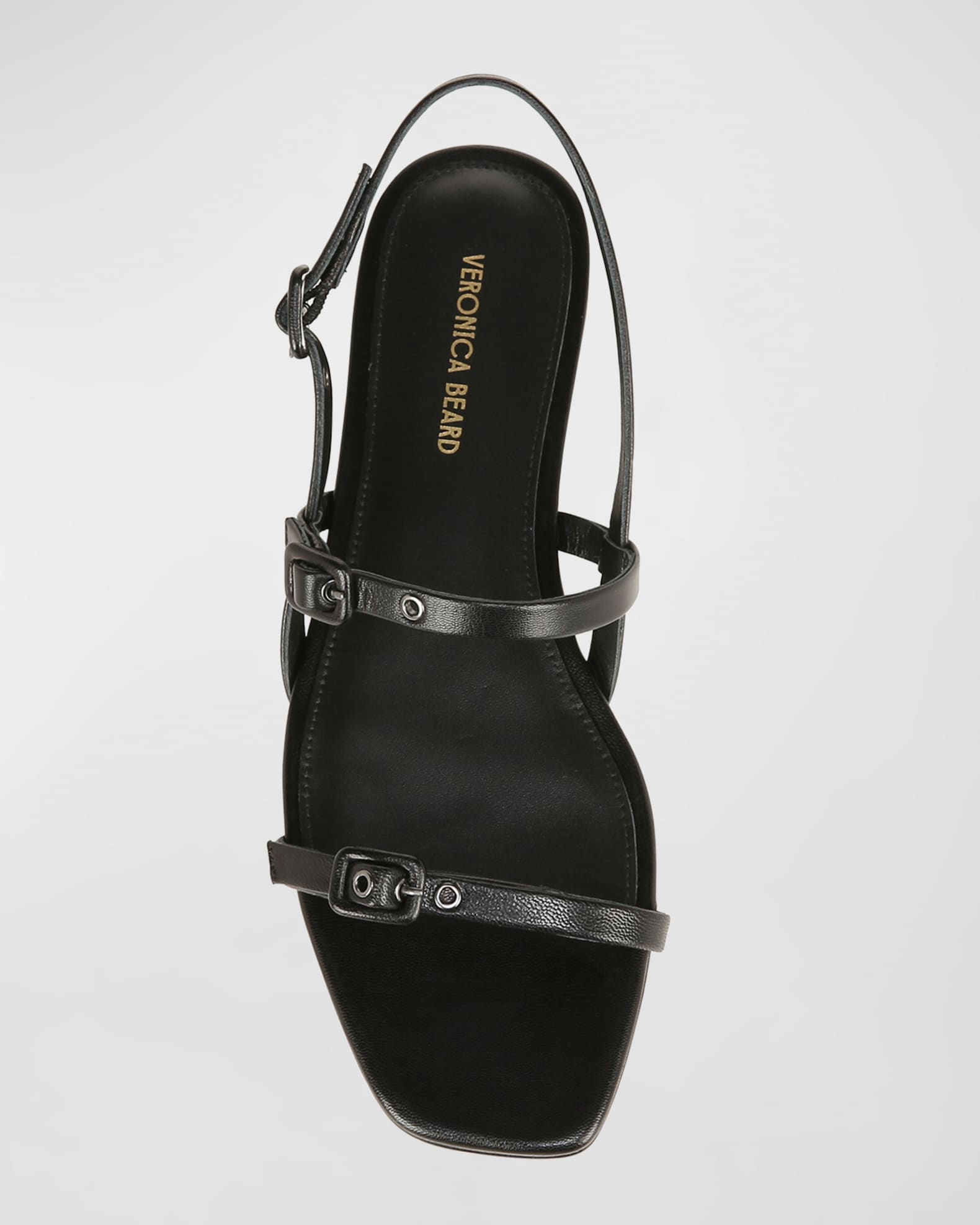 Veronica Beard Malinda Leather Buckle Slingback Sandals | Neiman Marcus