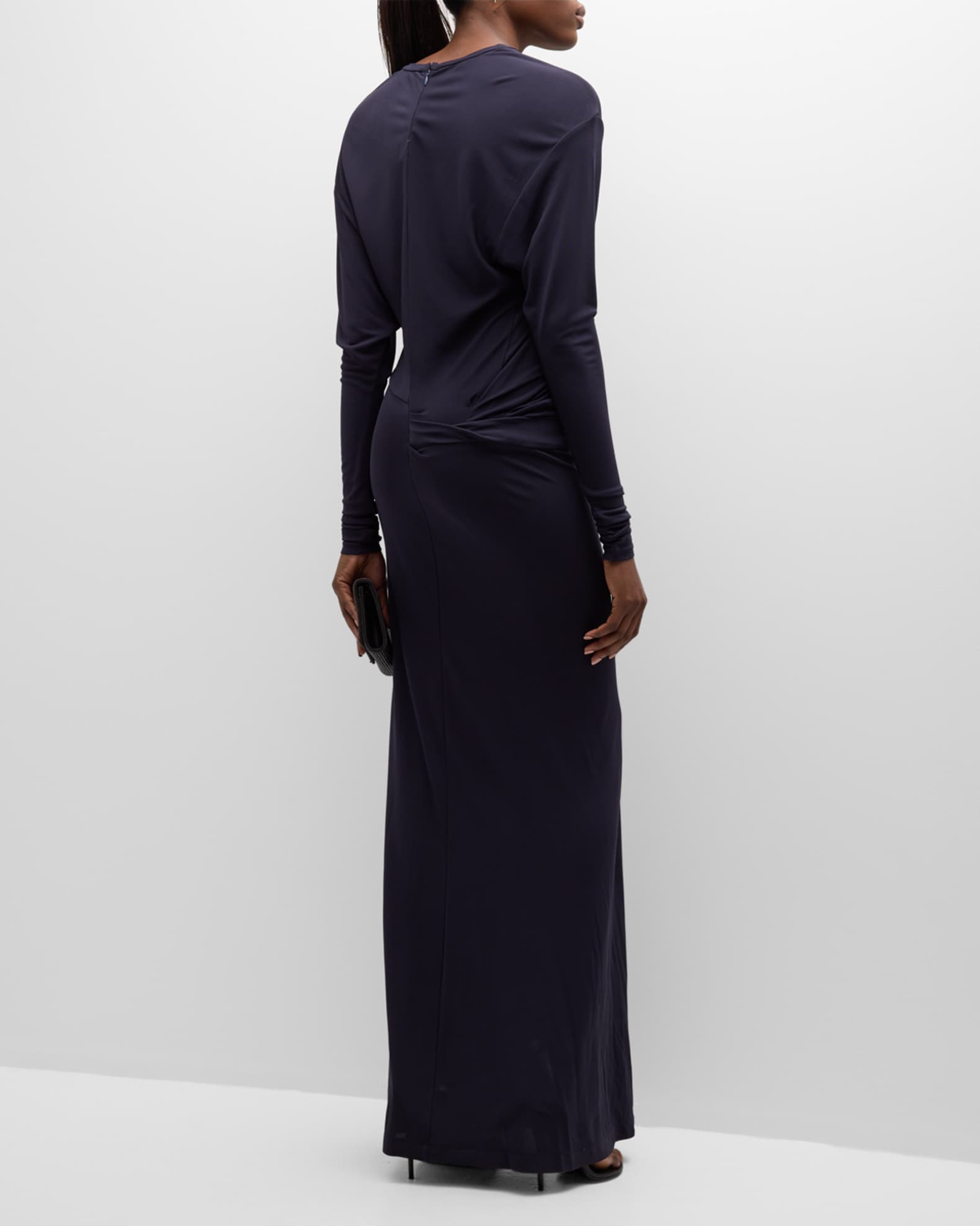 Christopher Esber Side Cowl Long-Sleeve Dress | Neiman Marcus