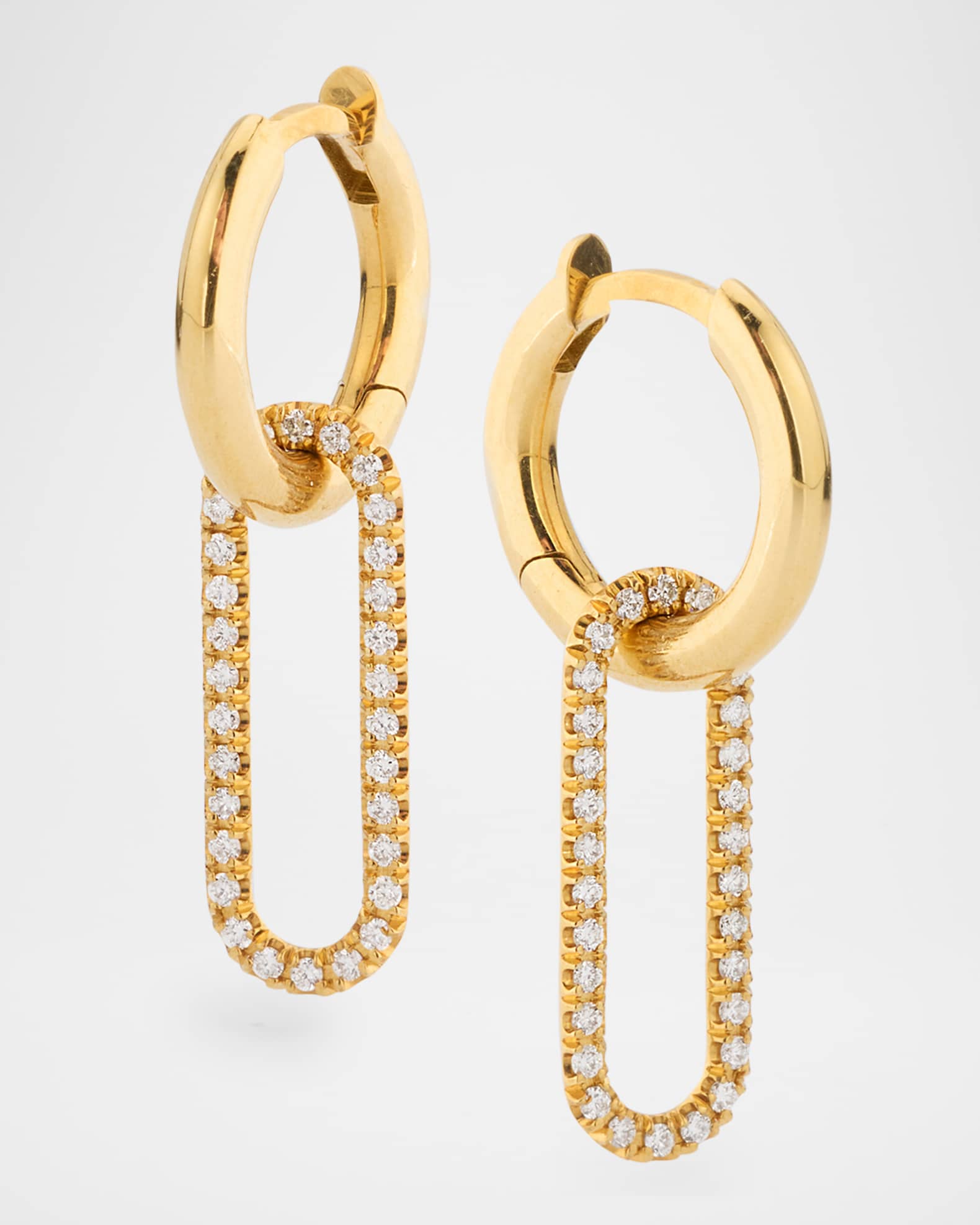 Spinelli Kilcollin Haru 18K Yellow Gold Diamond Pave Hoop Earrings