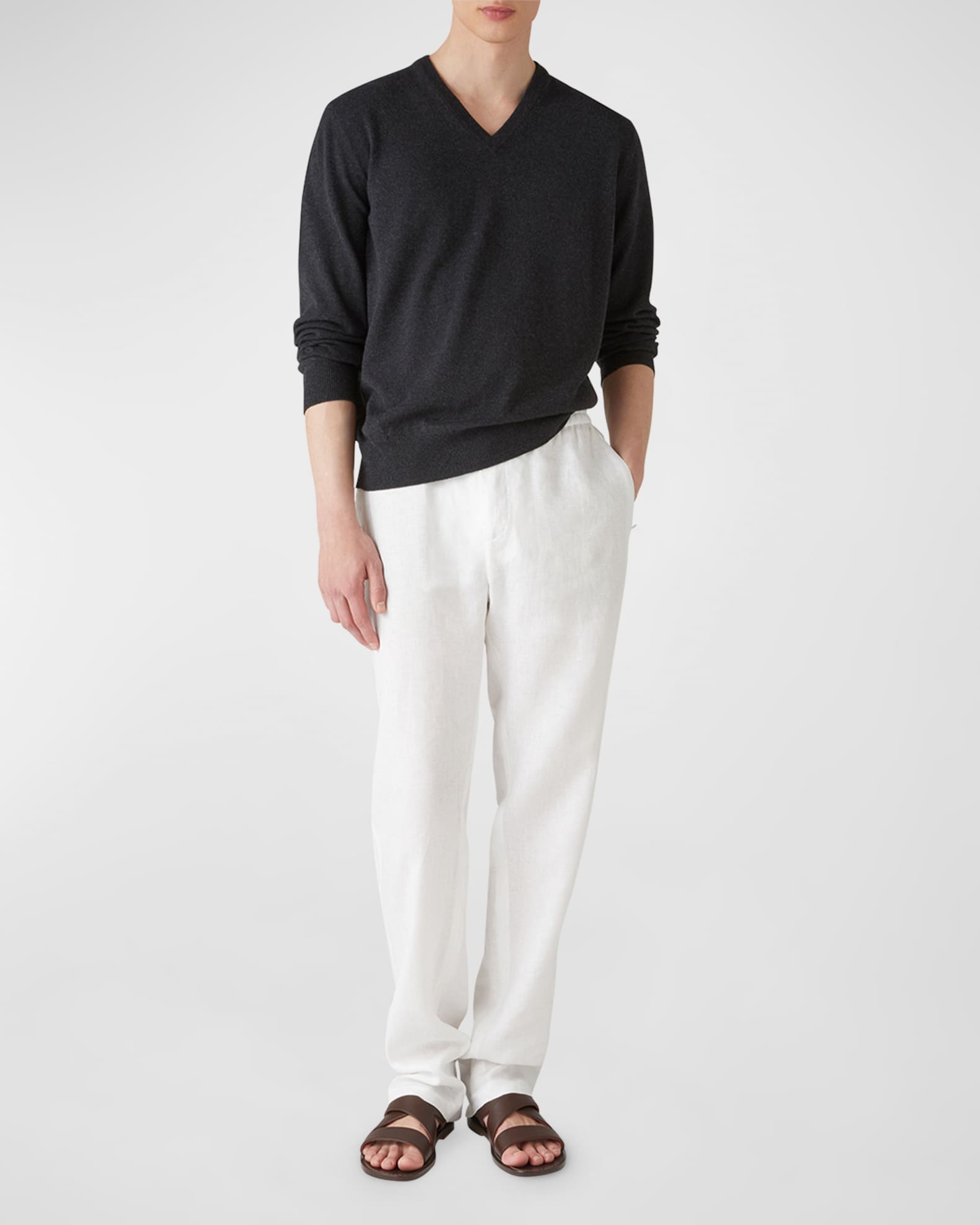 Men's Scollo Baby Cashmere V-Neck Sweater  1