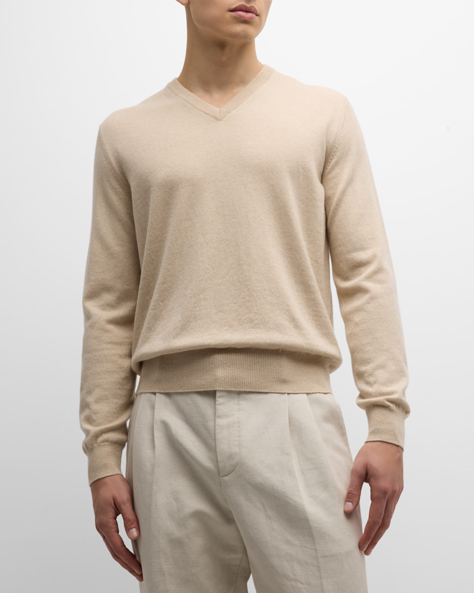 Men s Scollo Baby Cashmere V Neck Sweater