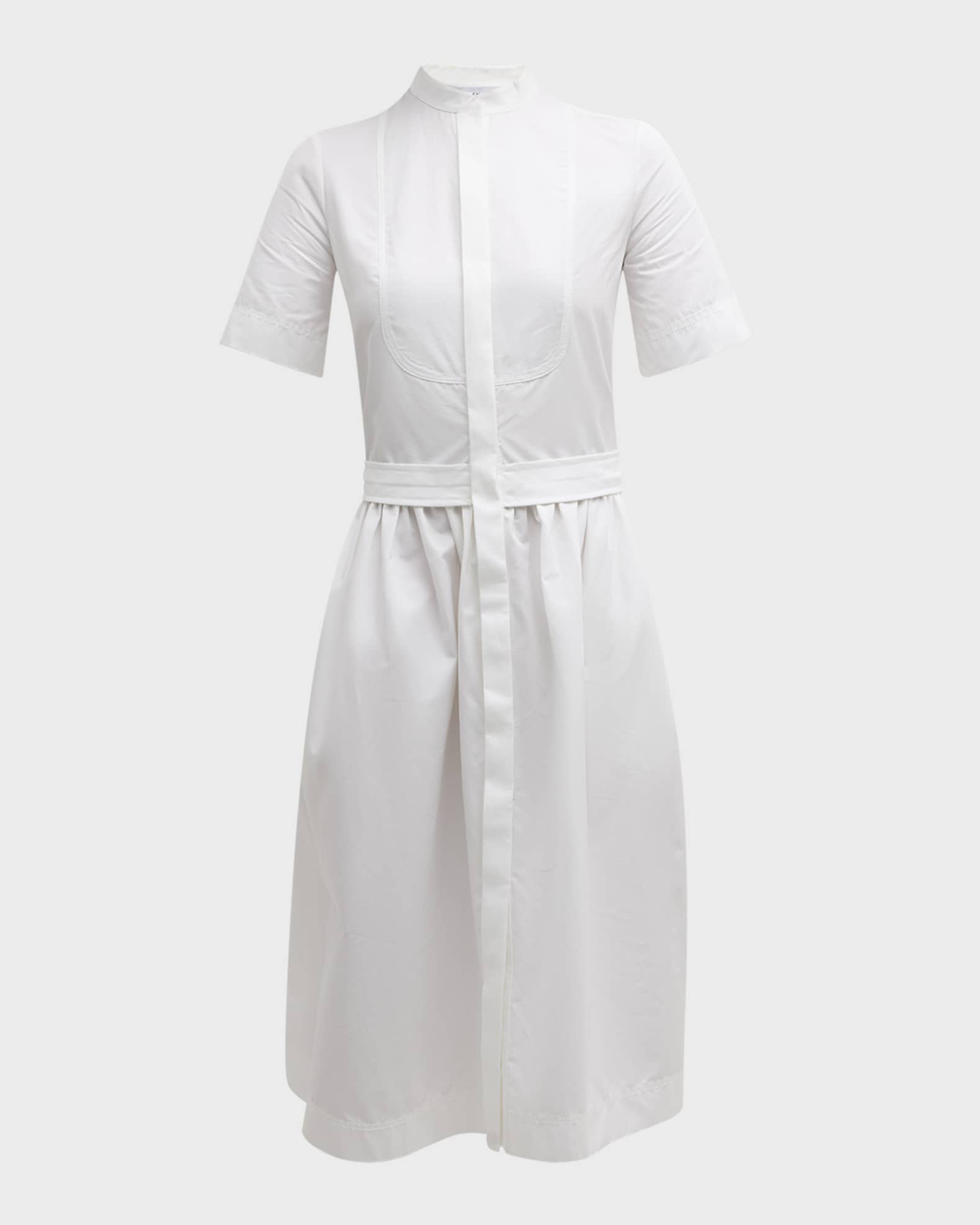 Dice Kayek ShortSleeve BibFront Fit&Flare Shirtdress Neiman Marcus