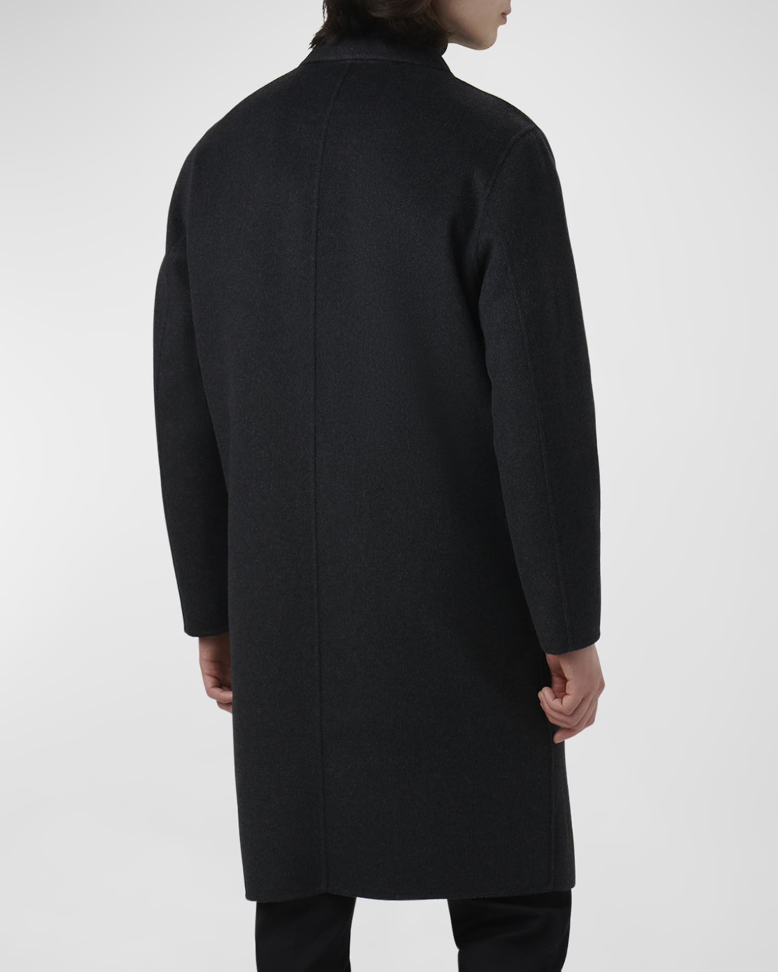 Bugatchi Men's 3-Button Solid Overcoat | Neiman Marcus