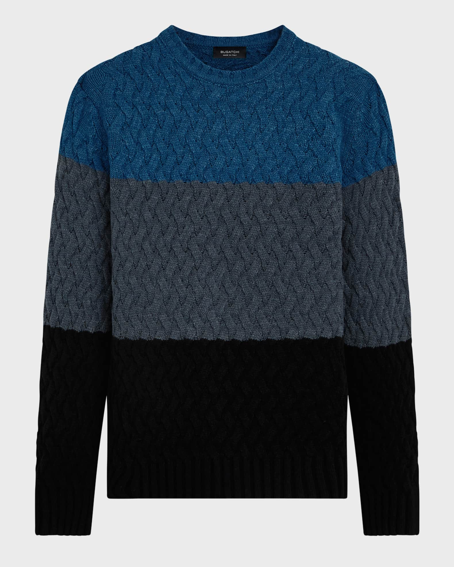 Bugatchi Tipped Cotton Blend Sweater in Navy