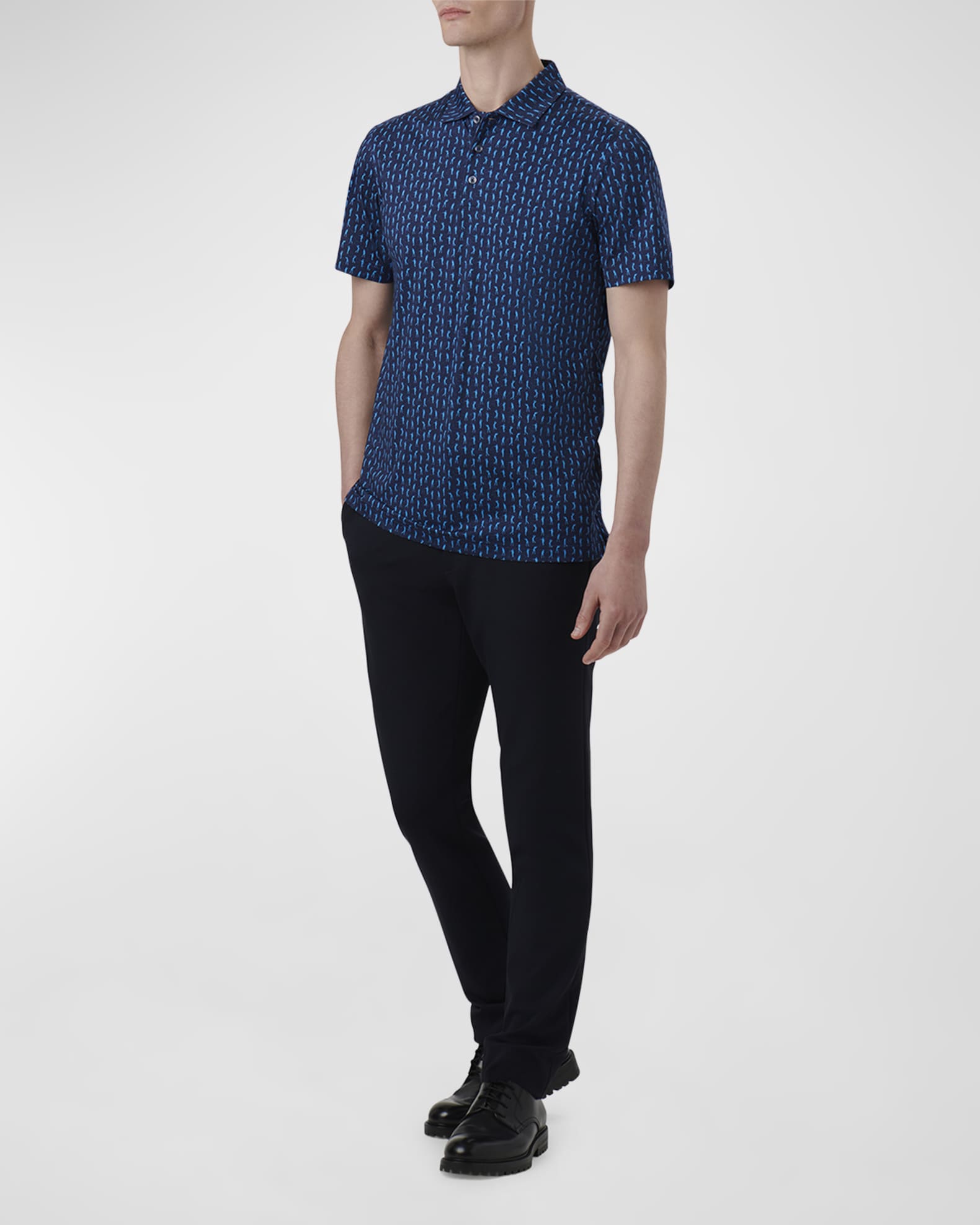 Men s OoohCotton Tech Golf Print Polo Shirt