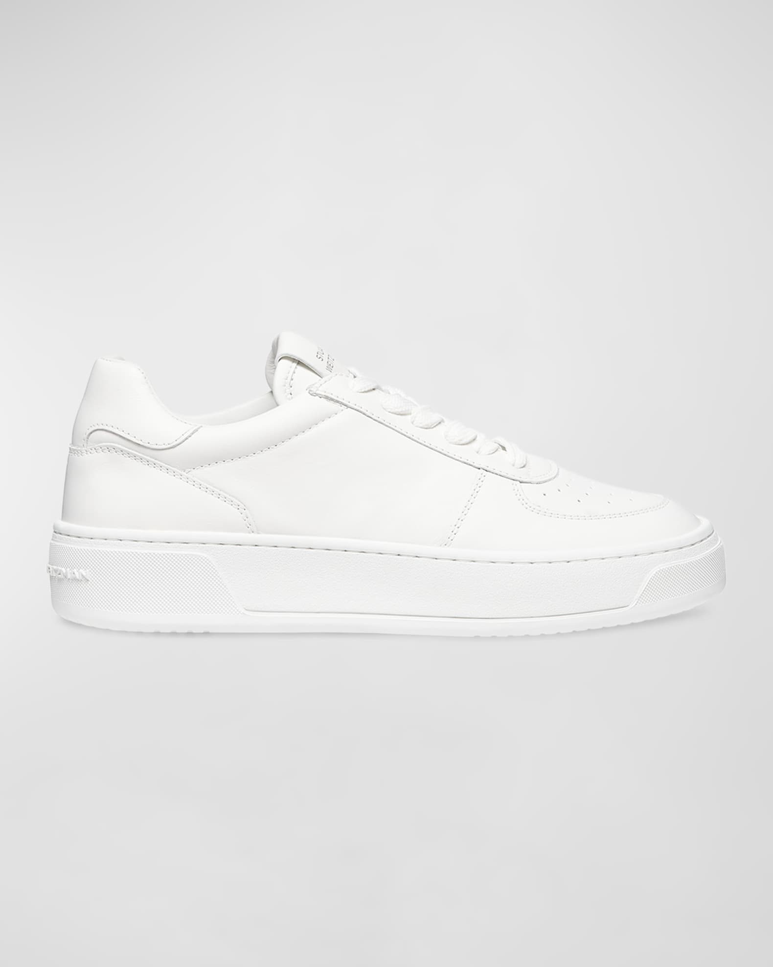 Stuart Weitzman Leather Courtside Low-Top Sneakers
