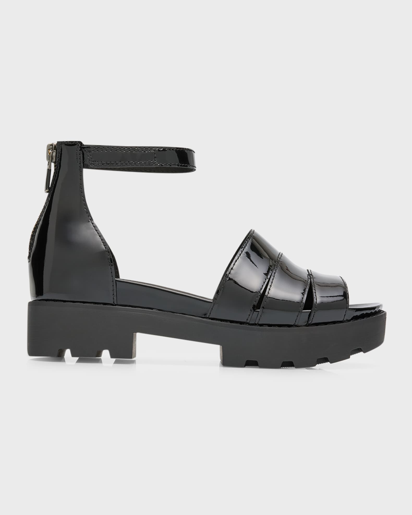 Eileen Fisher Patent Leather Ankle Strap Sandals Neiman Marcus