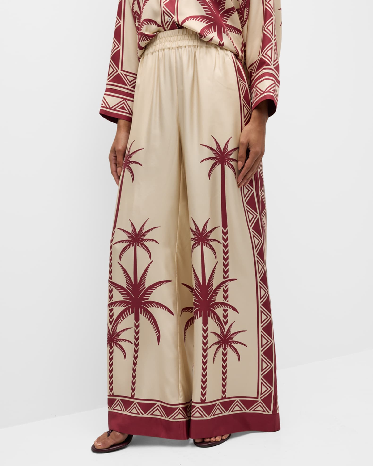 Wide leg printed palazzo pants on sale